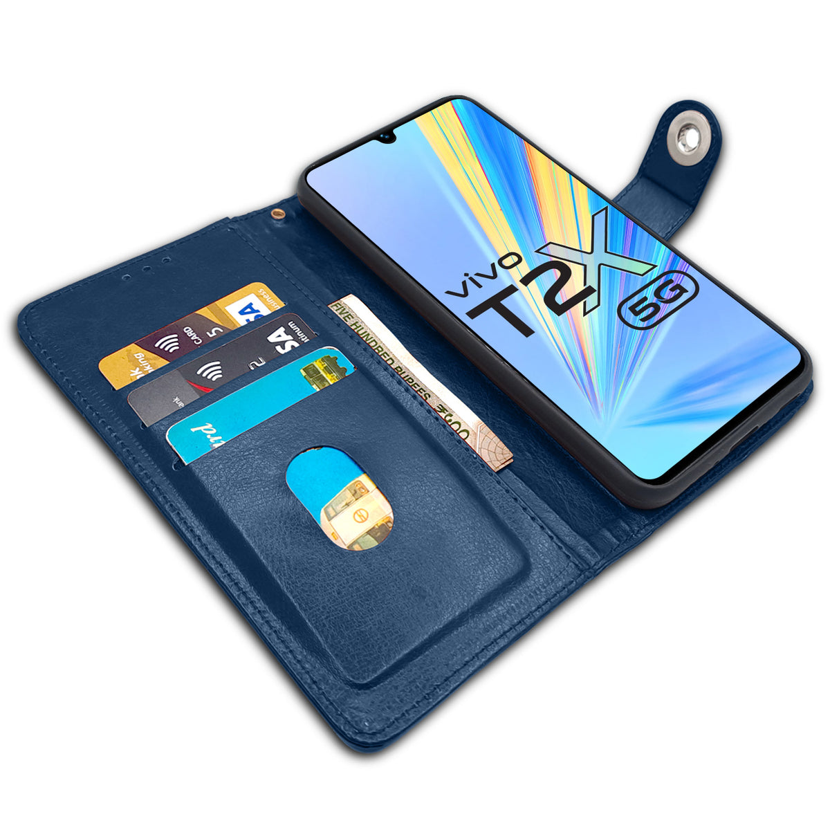 Pikkme blue Button flip cover for Vivo T2x – photo 5