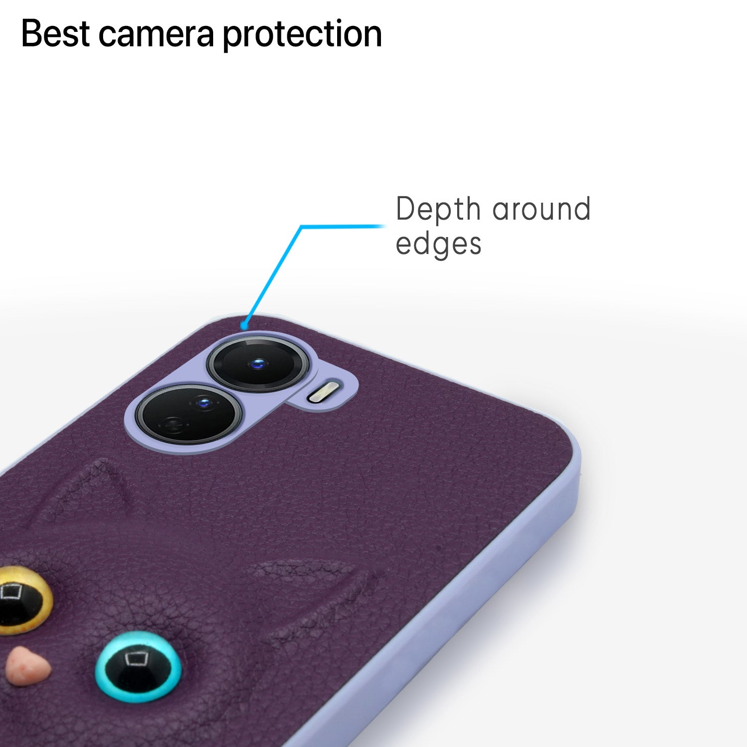 Pikkme Vivo Y16 Kitty Back Cover (Purple)
