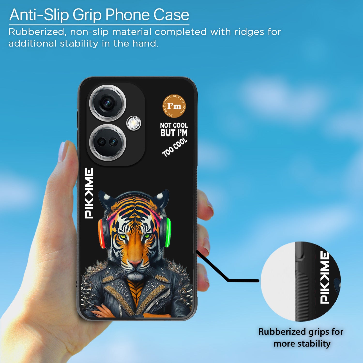 Pikkme Back Cover Pc Tpu + Printed Cool Funky Stylish Black Tiger Swag Raised Edges Camera Protection |Bumper Case For OnePlus Nord Ce 3 5G