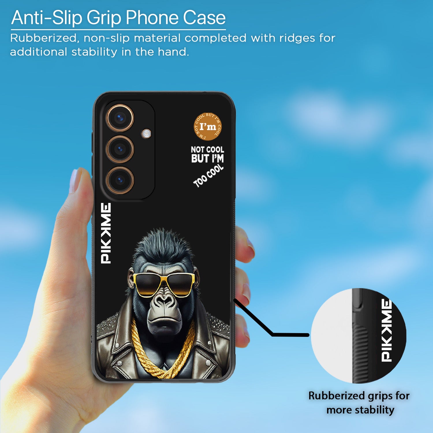 Pikkme Black Gorilla Swag Samsung Galaxy S24 5G NIm2 Back Cover (Design 07)
