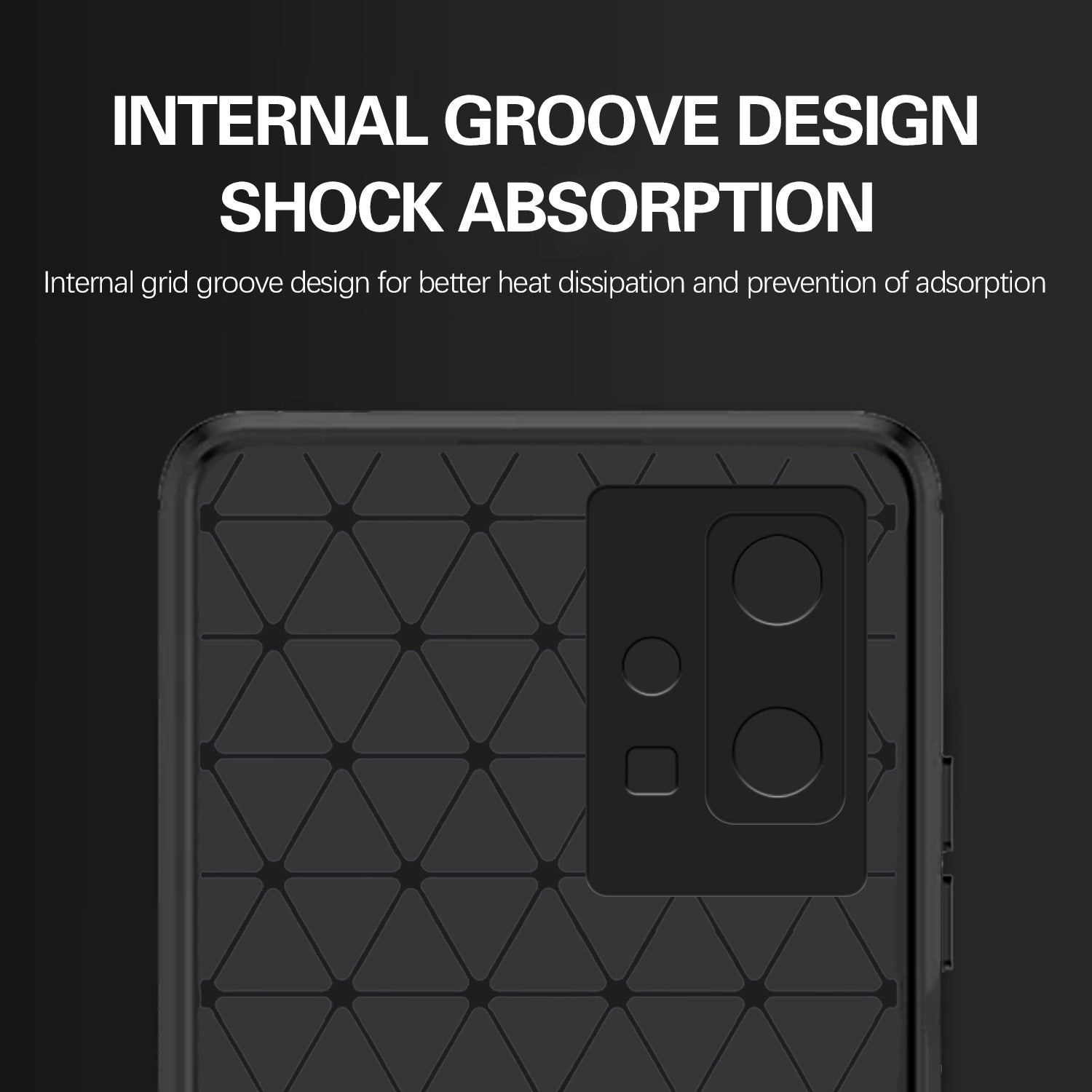 Pikkme Vivo T1 5G / Vivo Y75 5G / IQOO Z6 5G Hybrid Carbon Fiber Back Cover (Black)