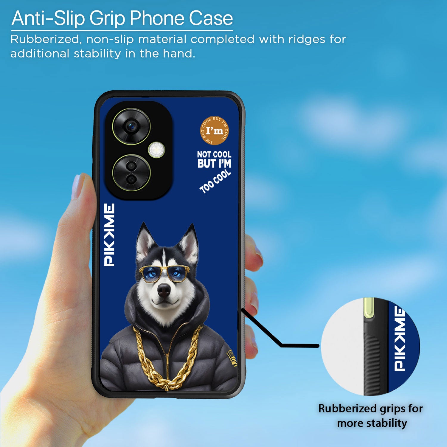 Pikkme Back Cover Pc Tpu + Printed Cool Funky Stylish Blue Dog Swag Raised Edges Camera Protection |Bumper Case For OnePlus Nord Ce 3 Lite 5G