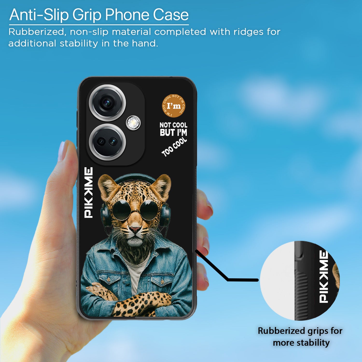 Pikkme Back Cover Pc Tpu + Printed Cool Funky Stylish Black Leopard Swag Raised Edges Camera Protection |Bumper Case For OnePlus Nord Ce 3 5G