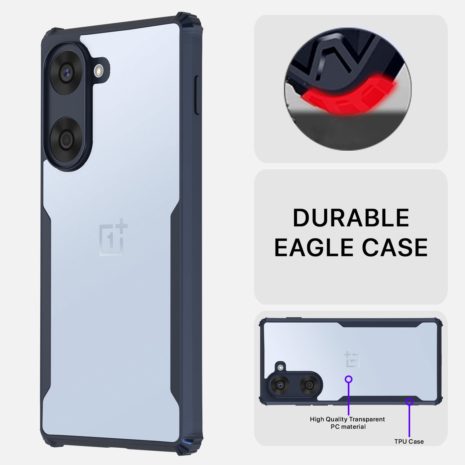Pikkme OnePlus Nord Ce 5 5G Eagle Shockproof Clear Transparent Back Cover (Blue)