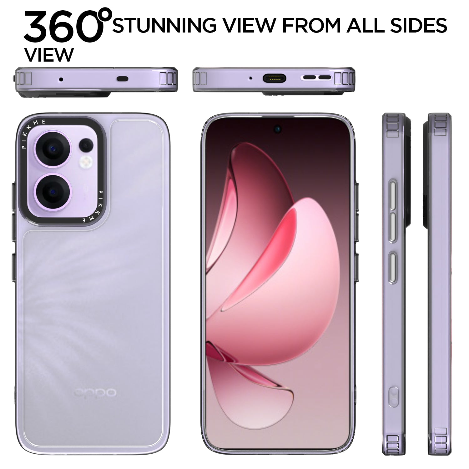 Pikkme Oppo Reno 13F 5G Transring Back Cover (Transparent)