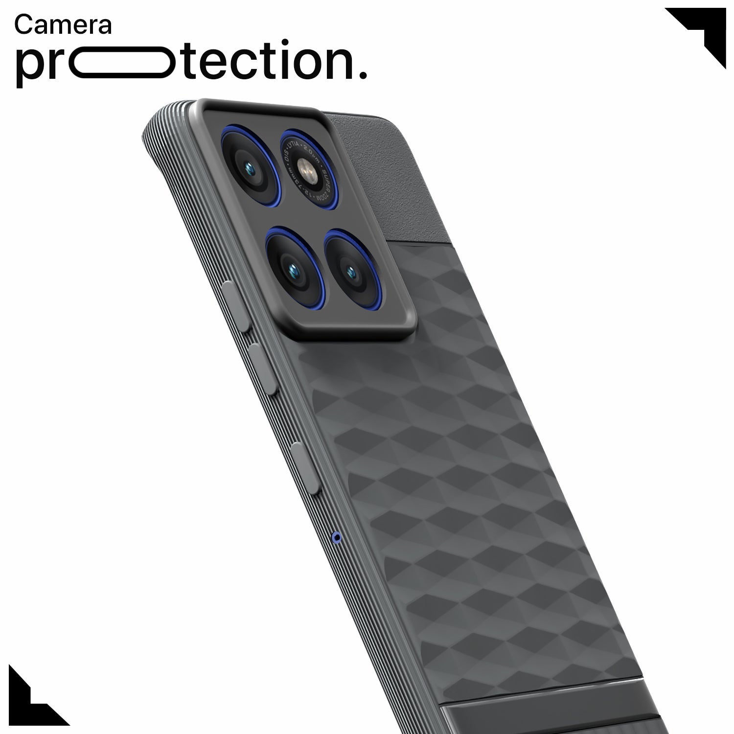 Pikkme Motorola Moto Edge 60 Pro 5G Shockproof Soft Flexible Gencase Back cover (Grey)
