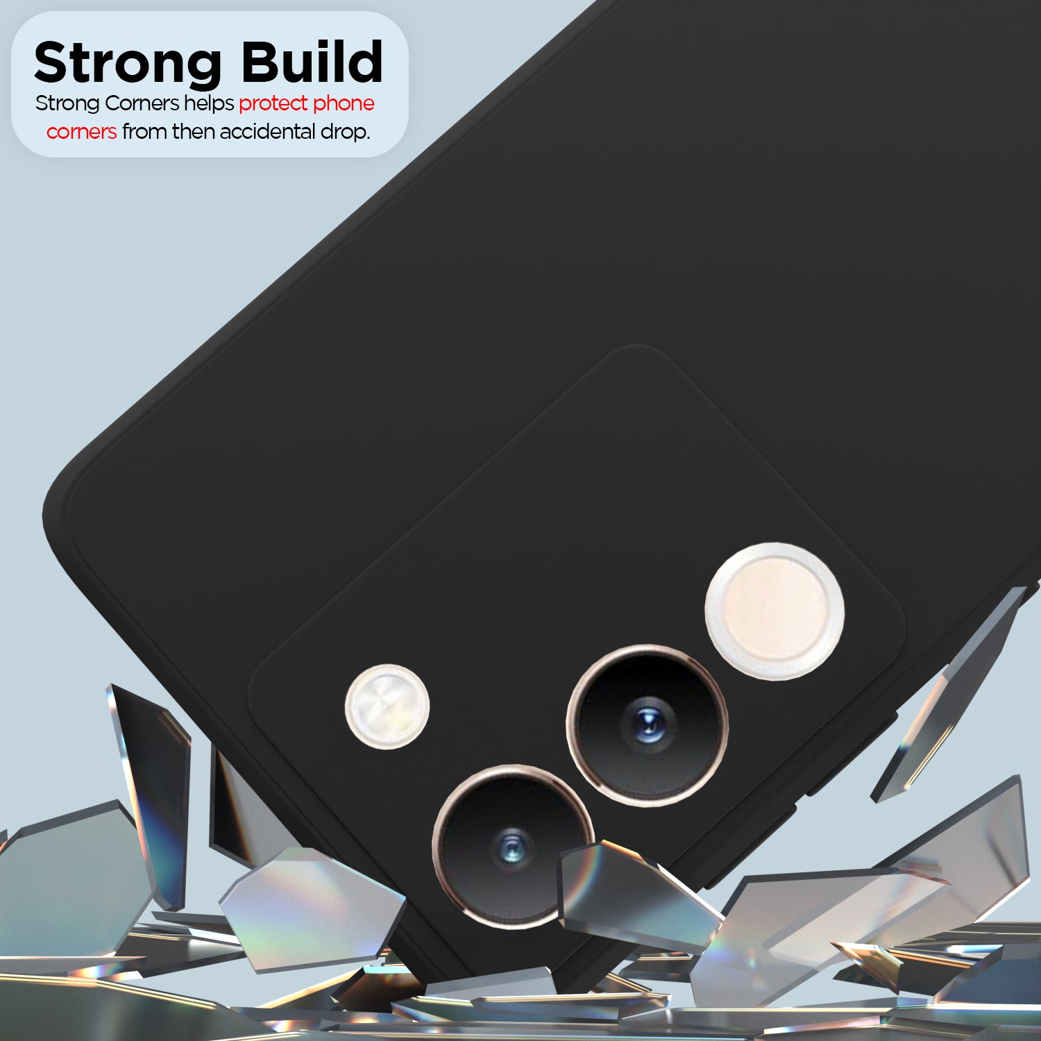 Pikkme Vivo Y200 5G Soft Matte Silicone Shockproof Case | Black