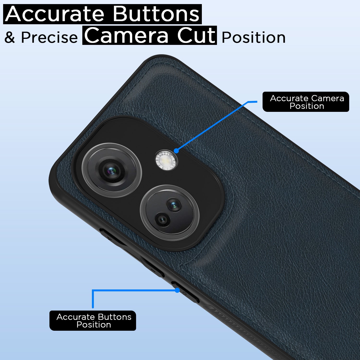 Pikkme OnePlus Nord Ce 3 5G Leatherback Back Case | Blue