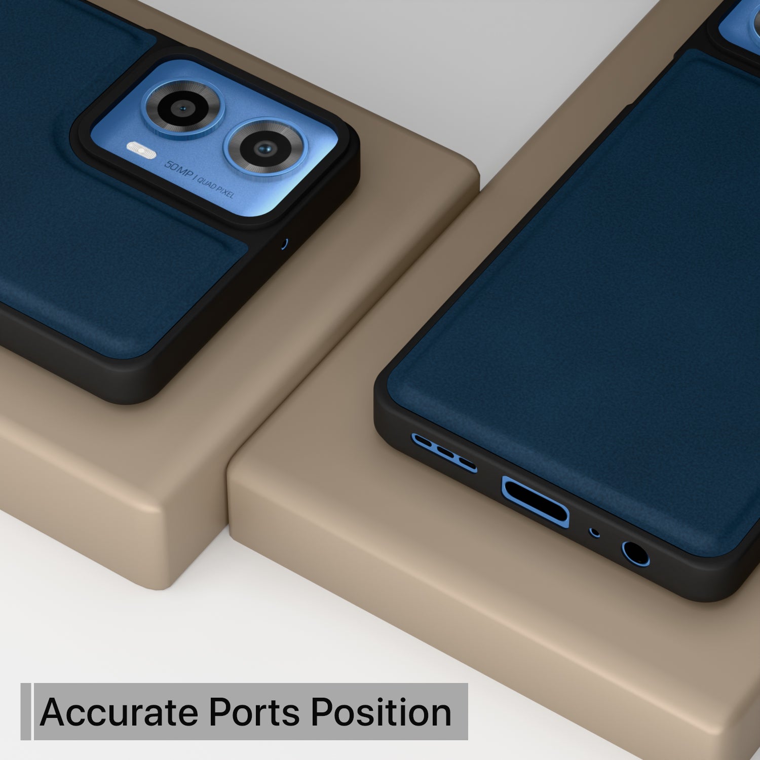 Pikkme Motorola Moto G34 / G45 5G Premium Super Soft-Touch Leatherback Case (Blue)