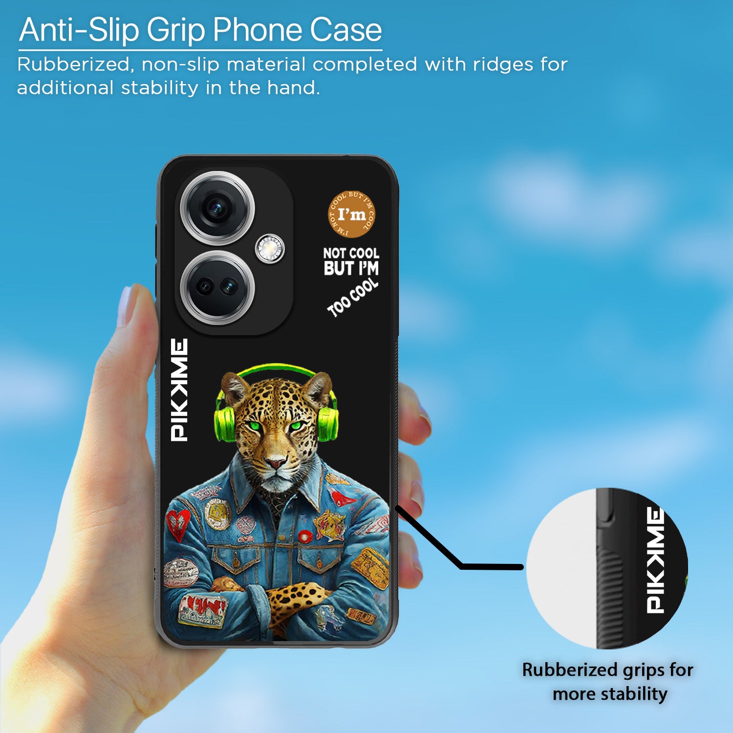 Pikkme Back Cover Pc Tpu + Printed Cool Funky Stylish Black Leopard Swag Raised Edges Camera Protection |Bumper Case For OnePlus Nord Ce 3 5G