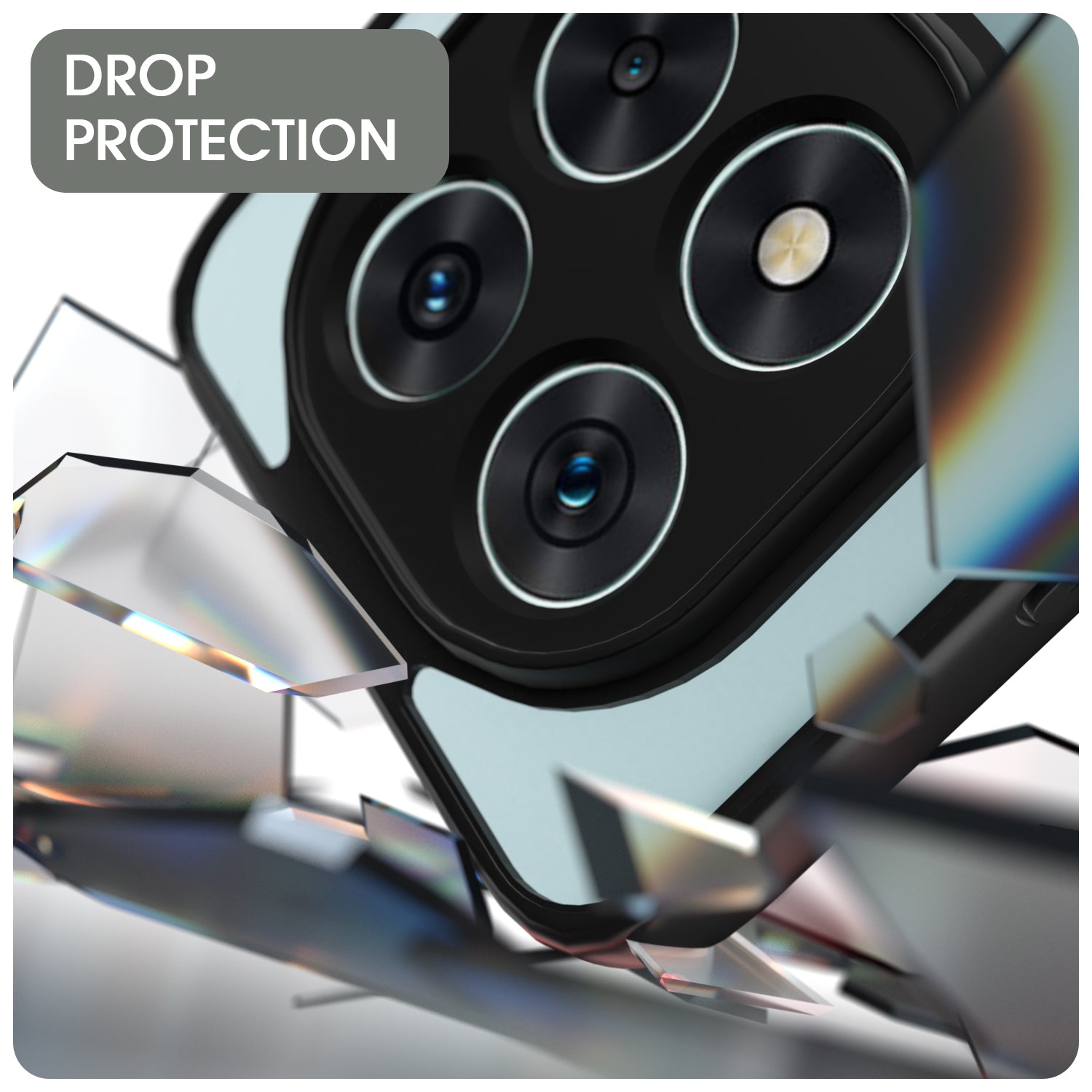 Pikkme Redmi Note 15 Pro 5G Eagle 2 Mag-Safe Shockproof Hard Transparent Back Cover (Black)