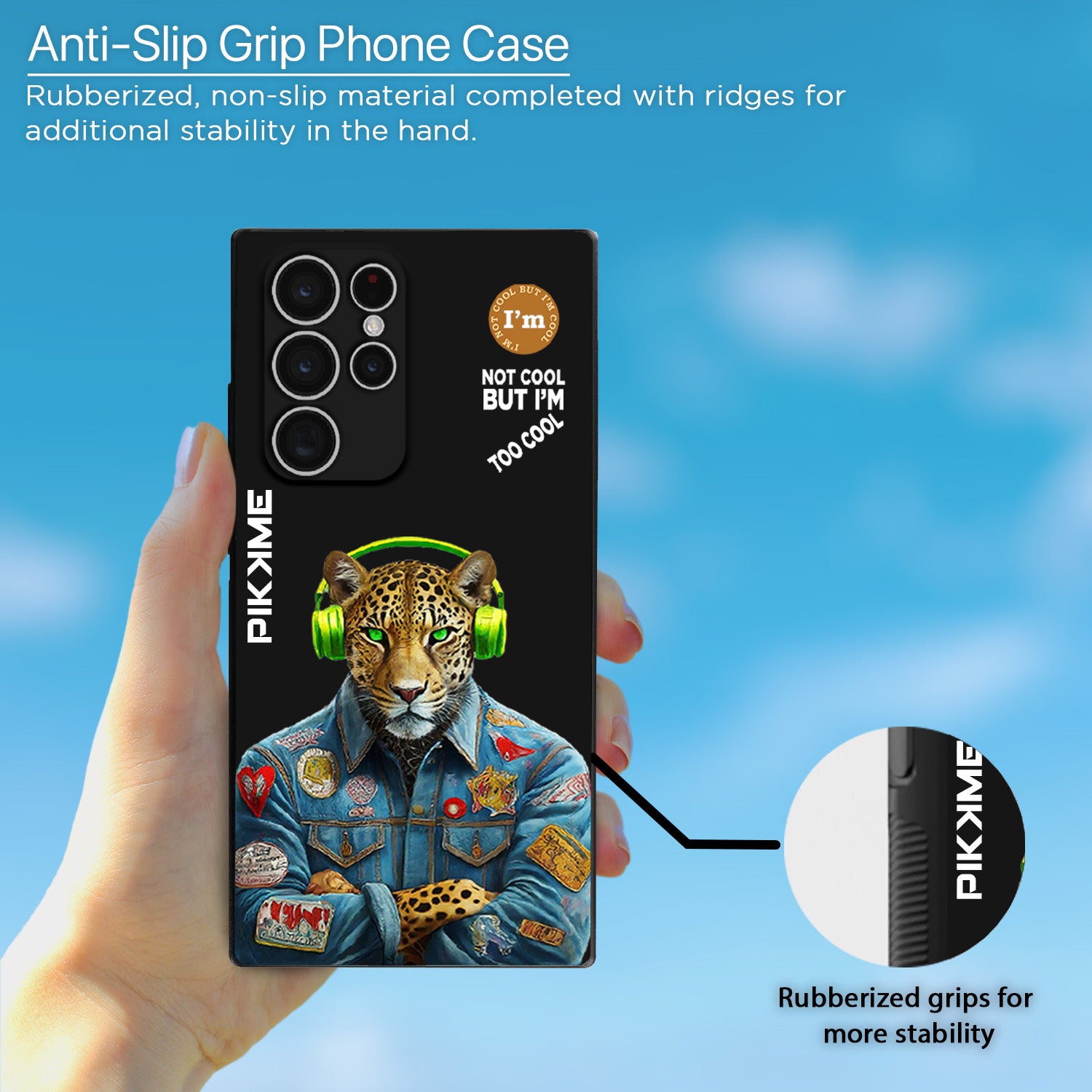 Pikkme Black Leopard Swag Samsung Galaxy S22 Ultra 5G NIm2 Back Cover (Design 03)