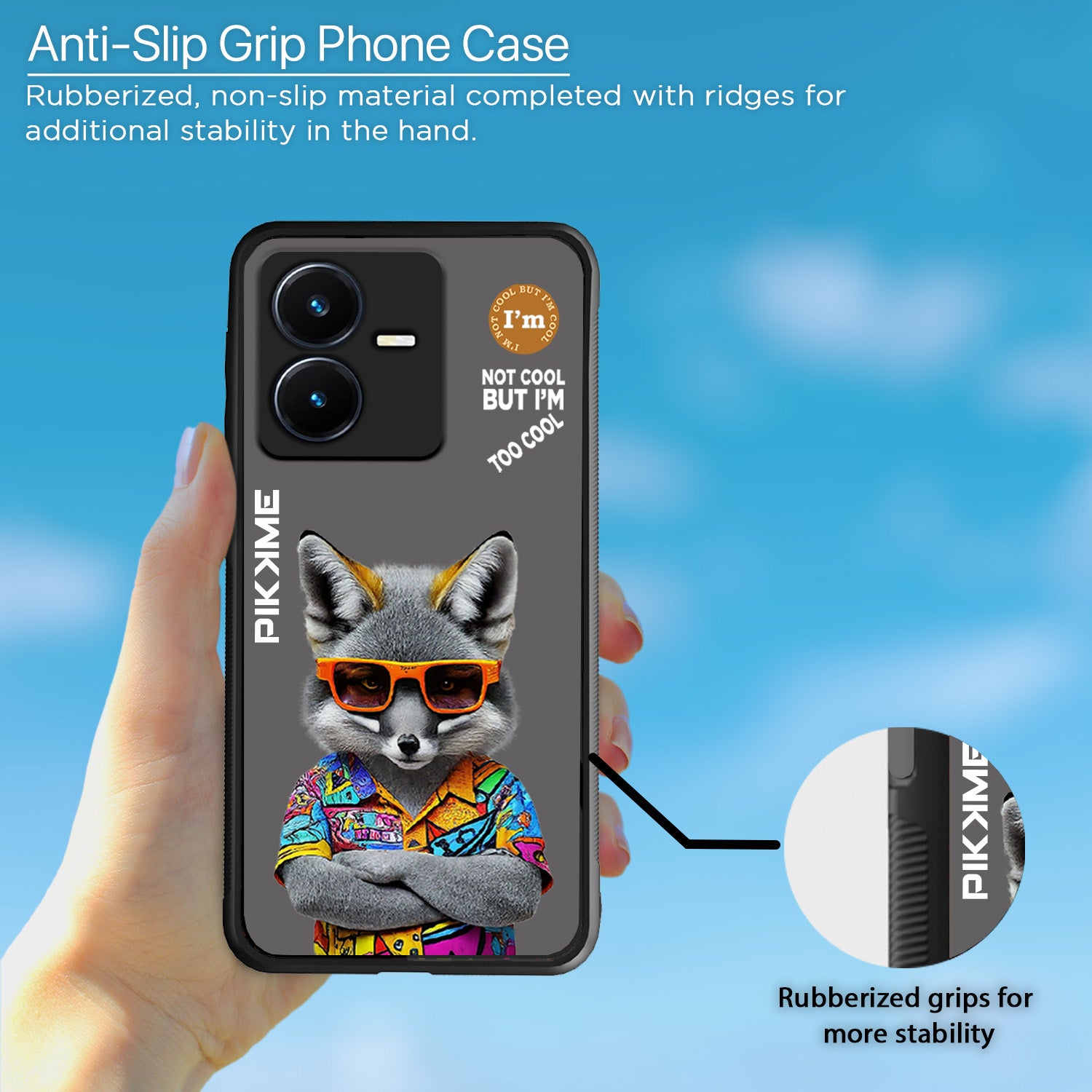 Pikkme Grey Wolf Swag Vivo Y22 Nim2 Back Cover (Design 01)