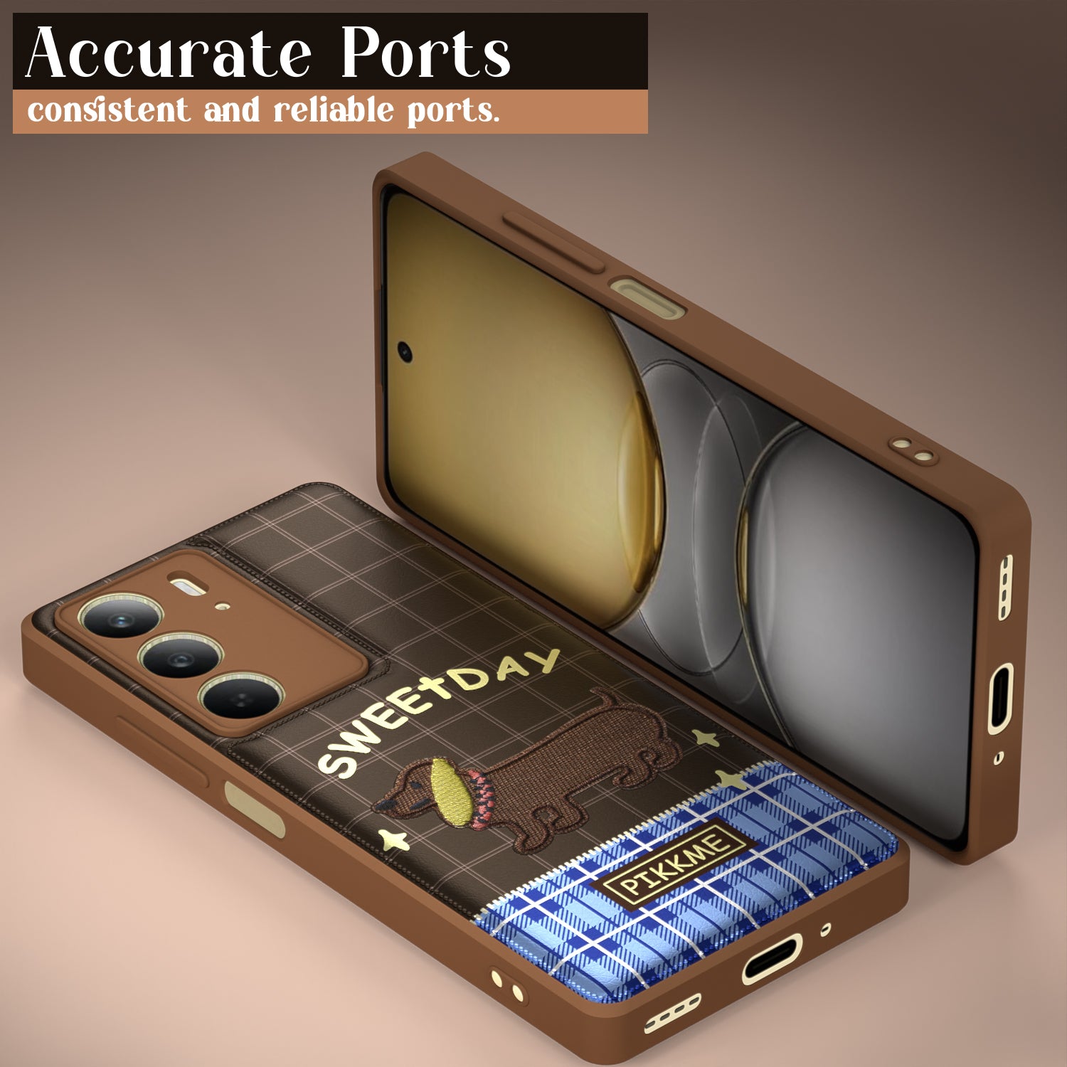 Pikkme Realme C75 Cute Girlish Dog Series Back Cover (Design1)