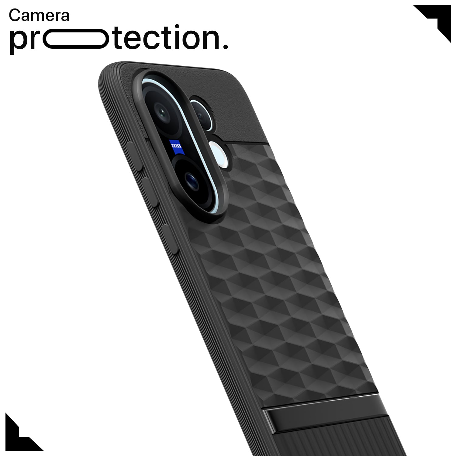 Pikkme Vivo X200 Fe 5G Shockproof Soft Flexible Gencase Back cover (Black)