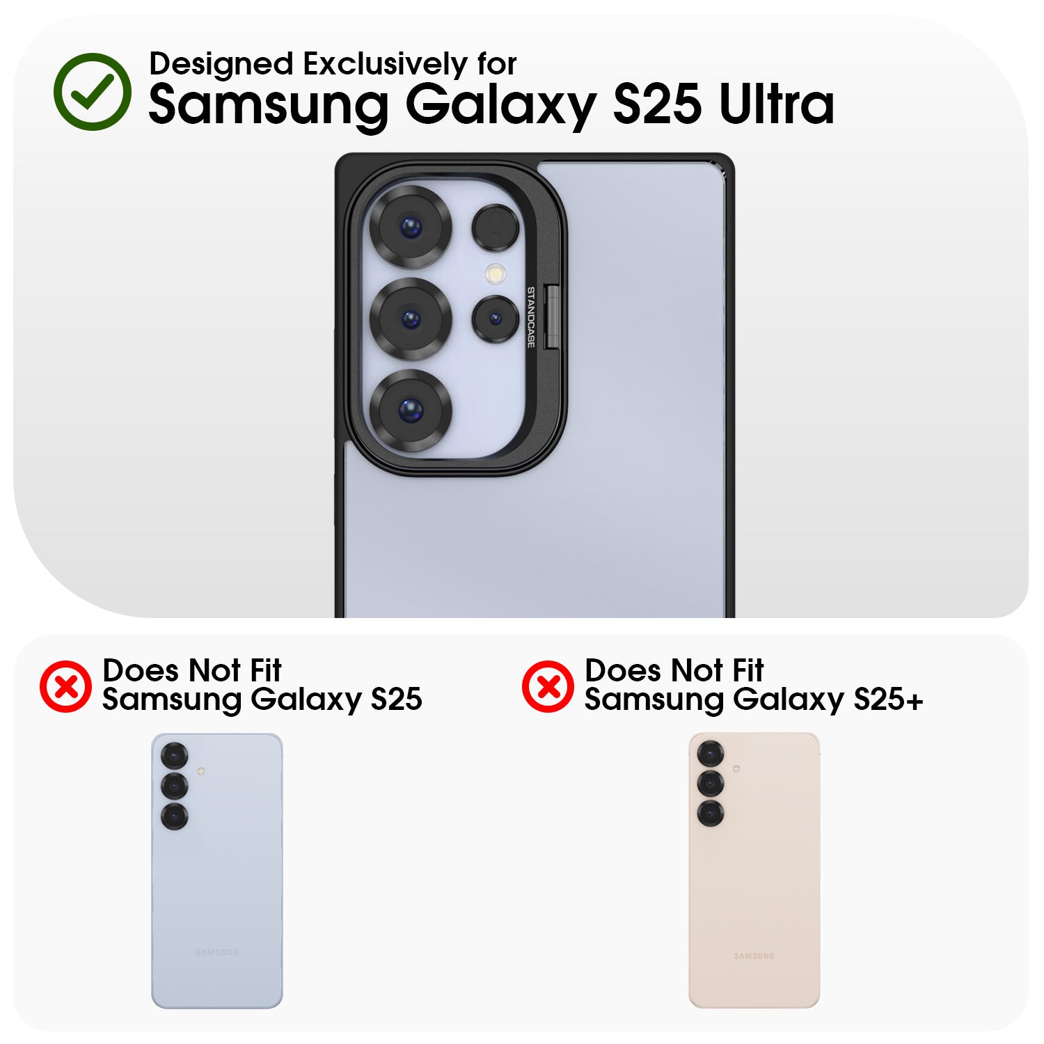 Pikkme Samsung Galaxy S25 Ultra 5G Bracket Standcase Back Cover(Black)