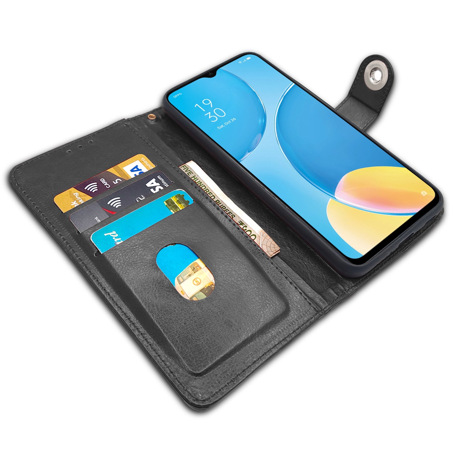 Pikkme black Button mobile flip cover for Oppo A15 – photo 5