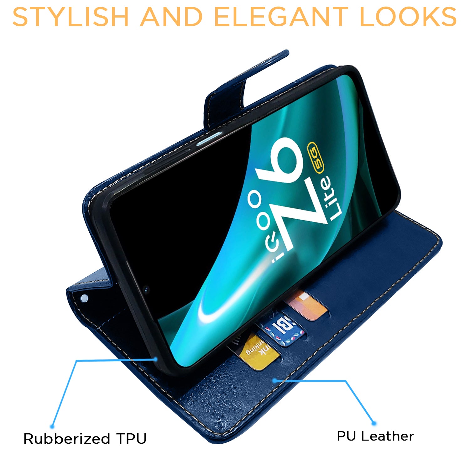 Pikkme blue Contrast flip cover for iQOO Z6 Lite 5G – photo 5