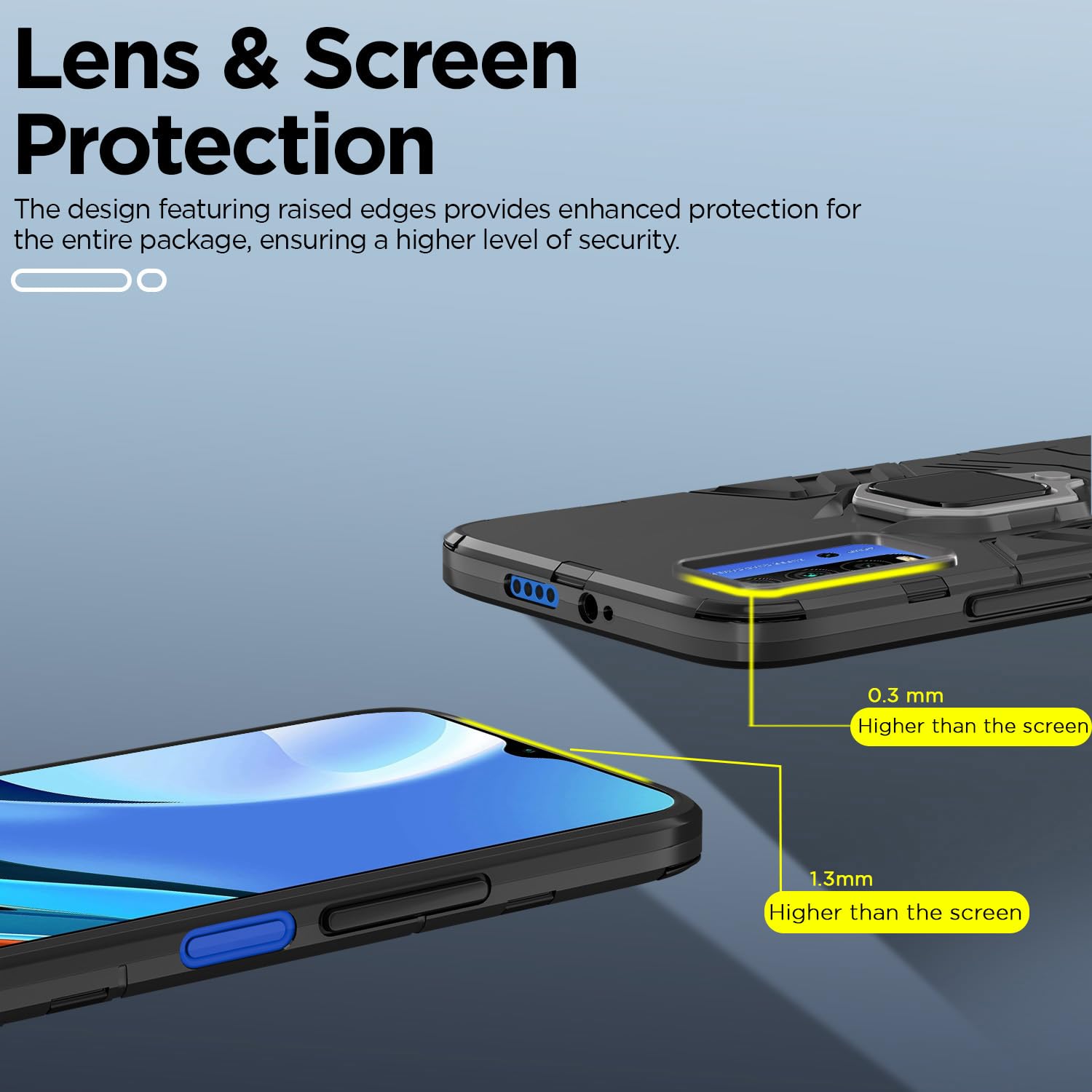 Pikkme Redmi 9 Power/Poco M3 D5 Tough Armor Back Cover | Black