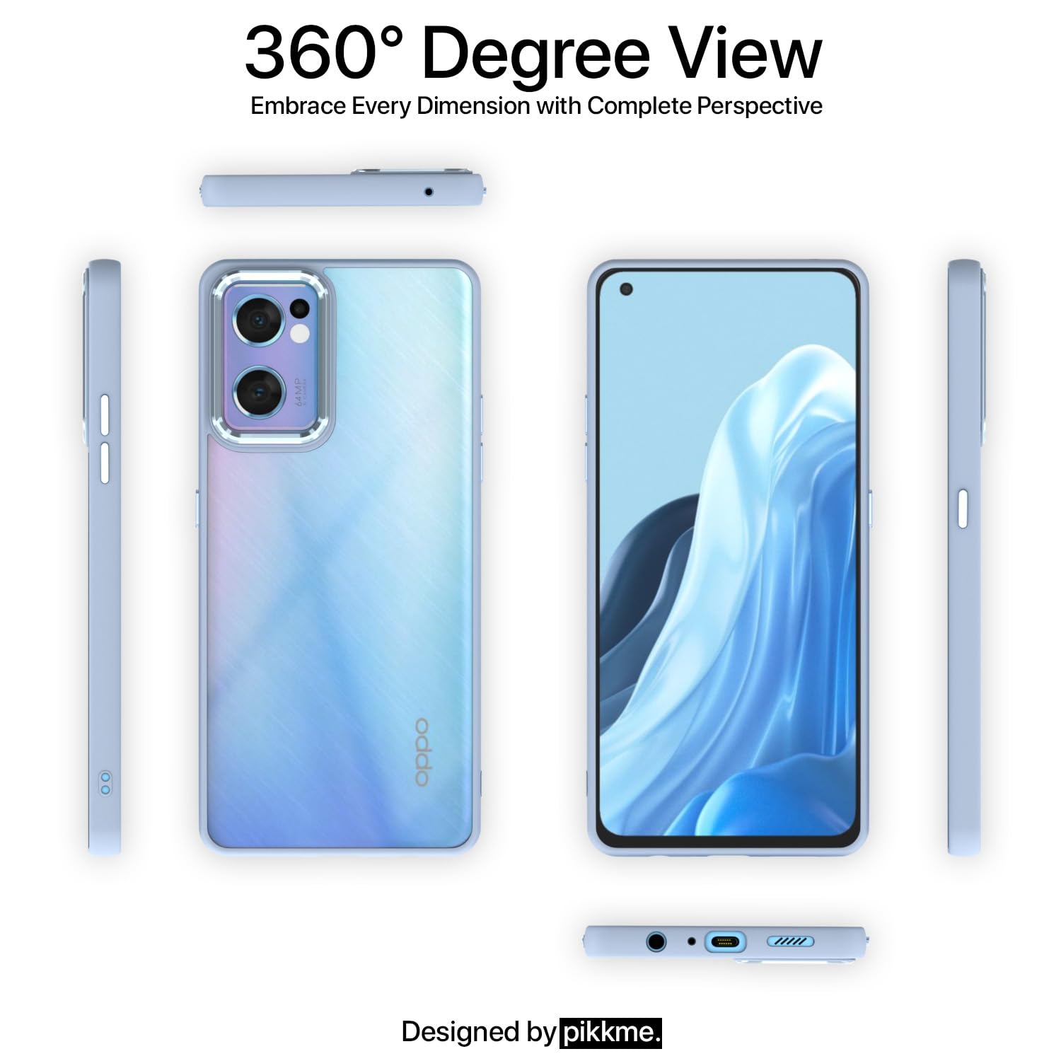 Pikkme Oppo Reno 7 Camring Back Cover (Sierra Blue)