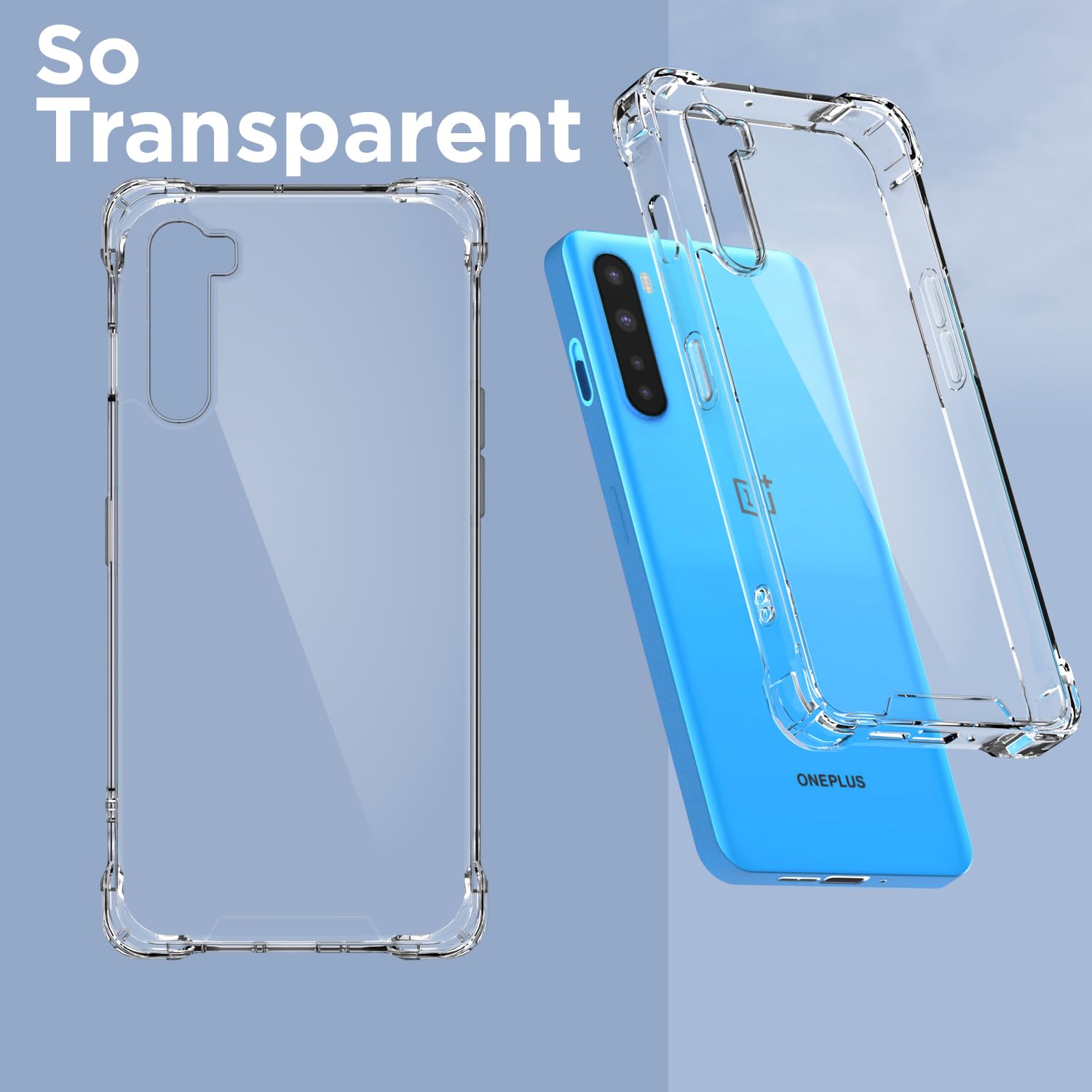 Pikkme transparent PC-TPU mobile cover for OnePlus Nord (2020) – photo 2