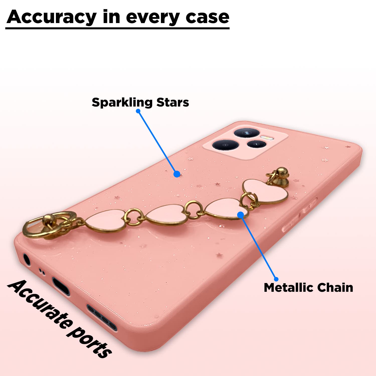 Pikkme Realme C35 Chain pink mobile cover – photo 4