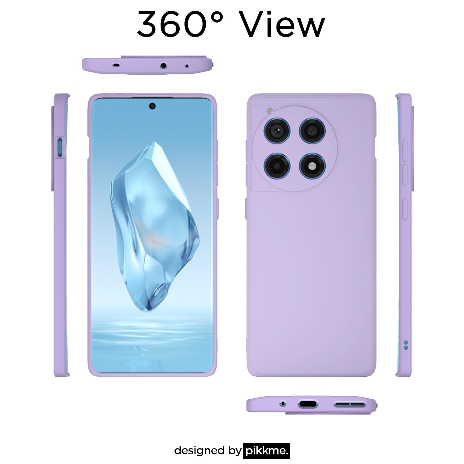 Pikkme OnePlus 12R 5G Liquid Silicone Back Cover | Purple
