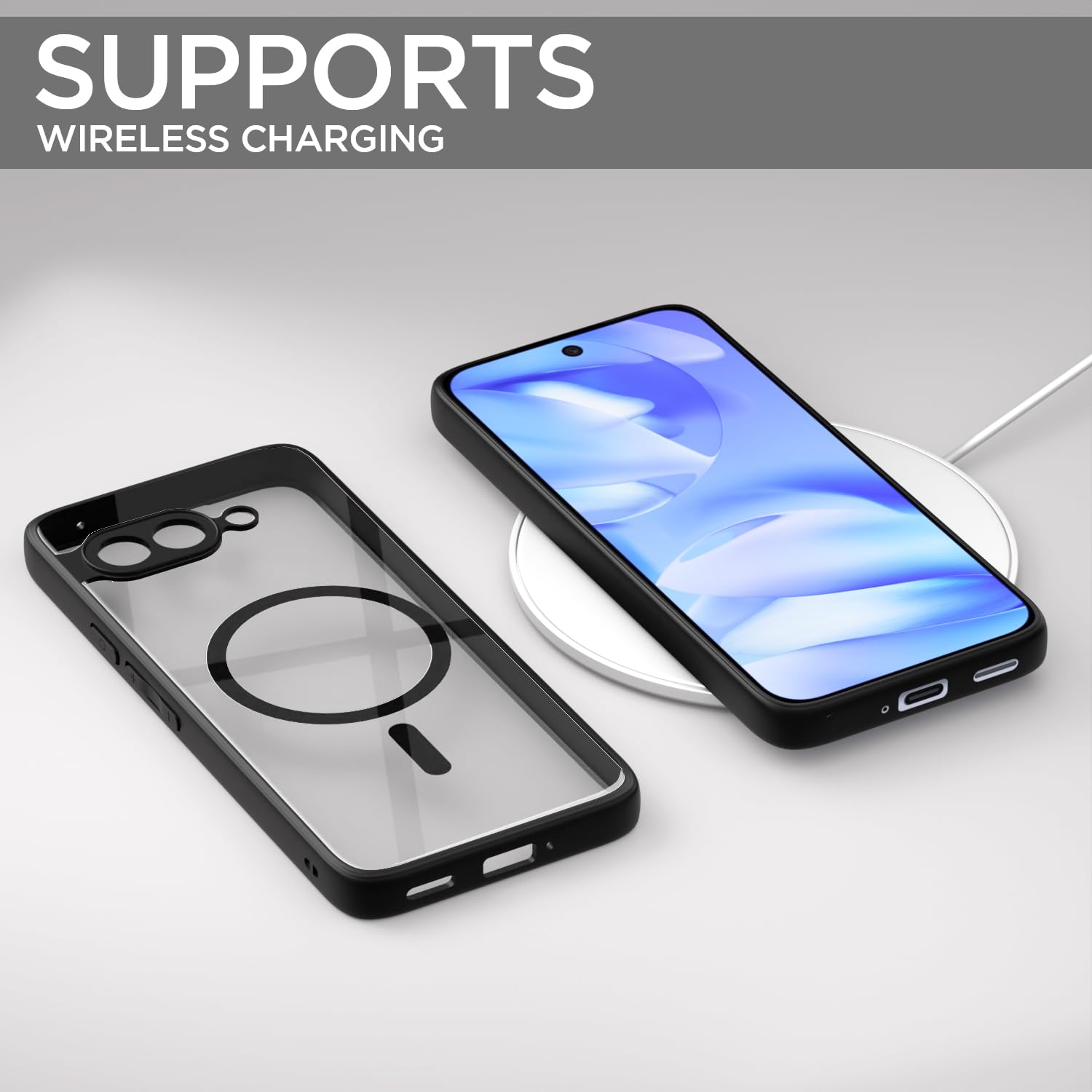 Pikkme Google Pixel 9A Eagle 2 Mag-Safe Shockproof Sleek Hybrid Armor Back Cover (Black)