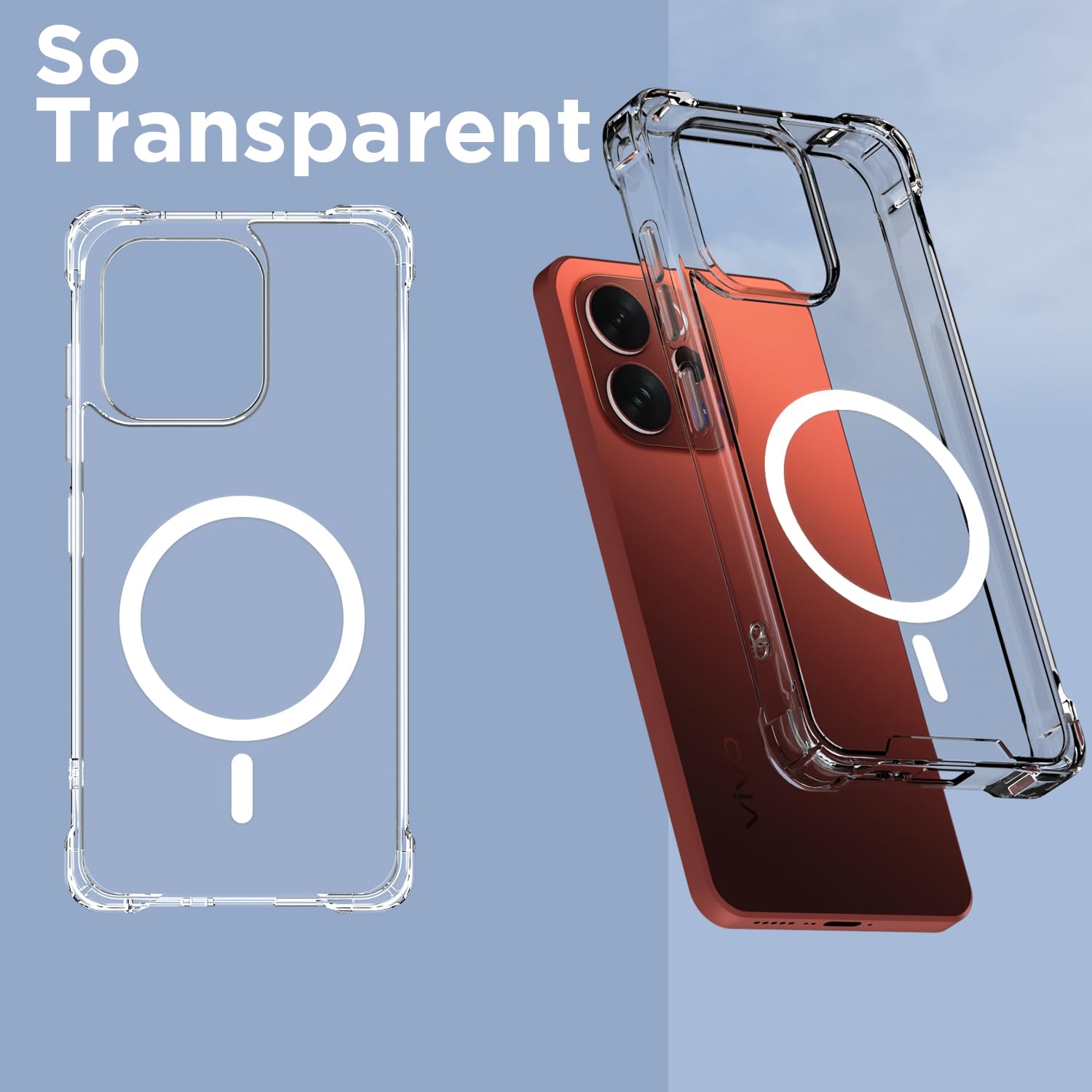 Pikkme Vivo V70/V70 MagSafe transparent mag-safe back cover – photo 2