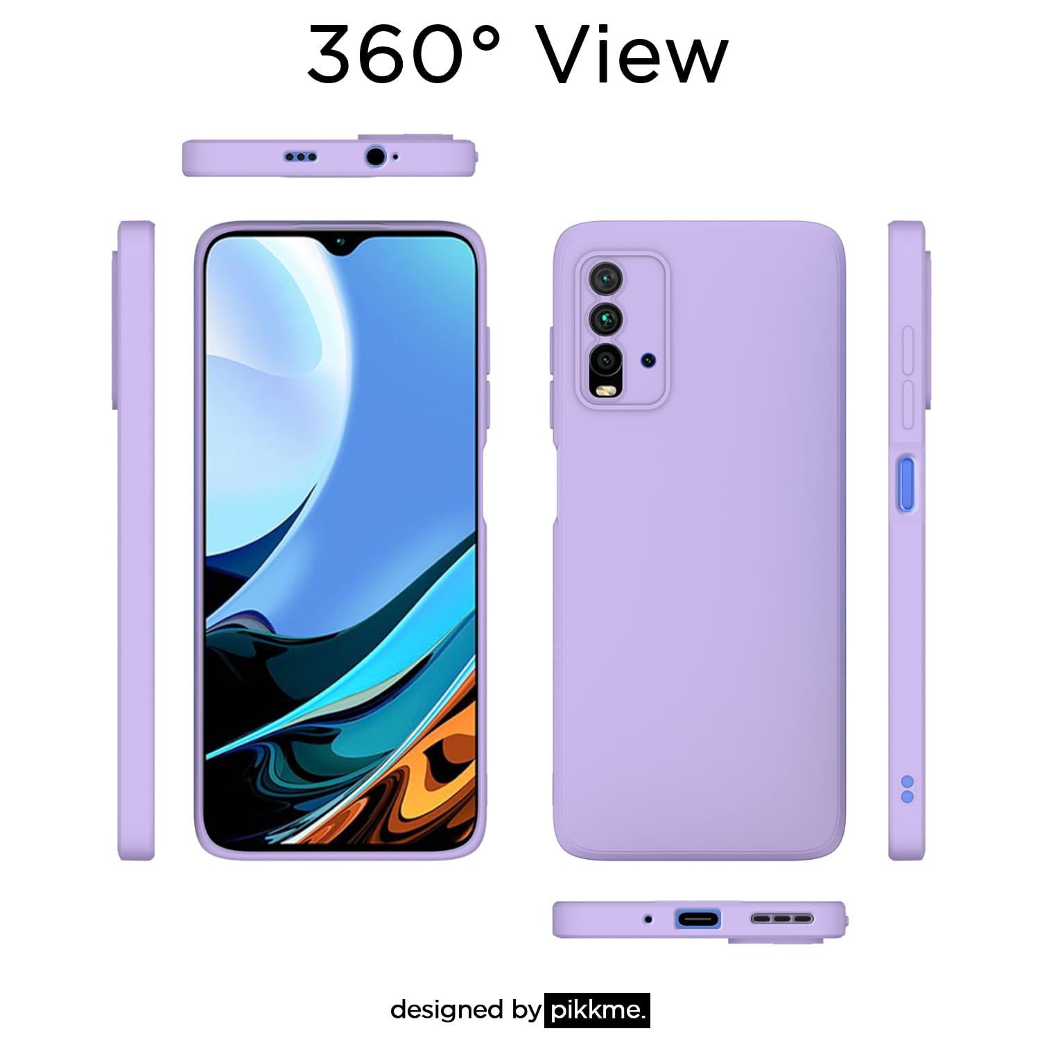 Pikkme Mi Redmi 9 Power Liquid Silicone Back Cover | Purple