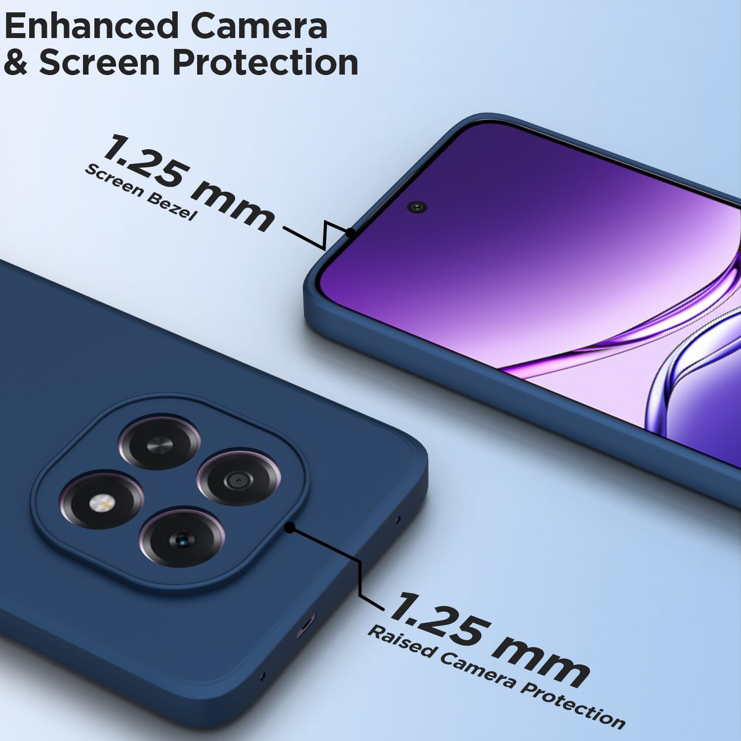 Pikkme Oppo F29 5G Soft Matte Silicone Shockproof Case (Blue)