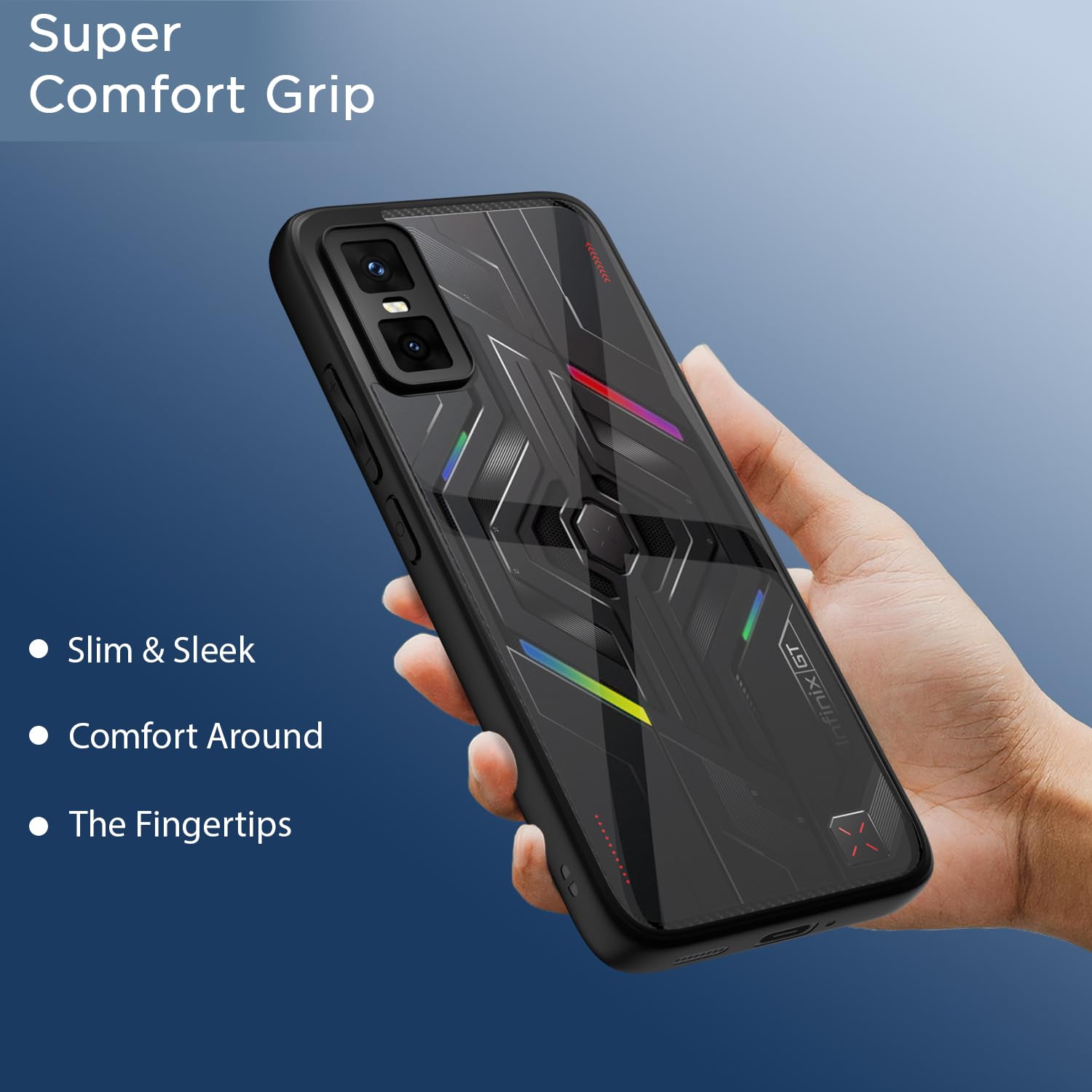 Pikkme Infinix GT 30 Pro 5G Eagle 2 Shockproof Sleek Hybrid Armor Back cover (Black)