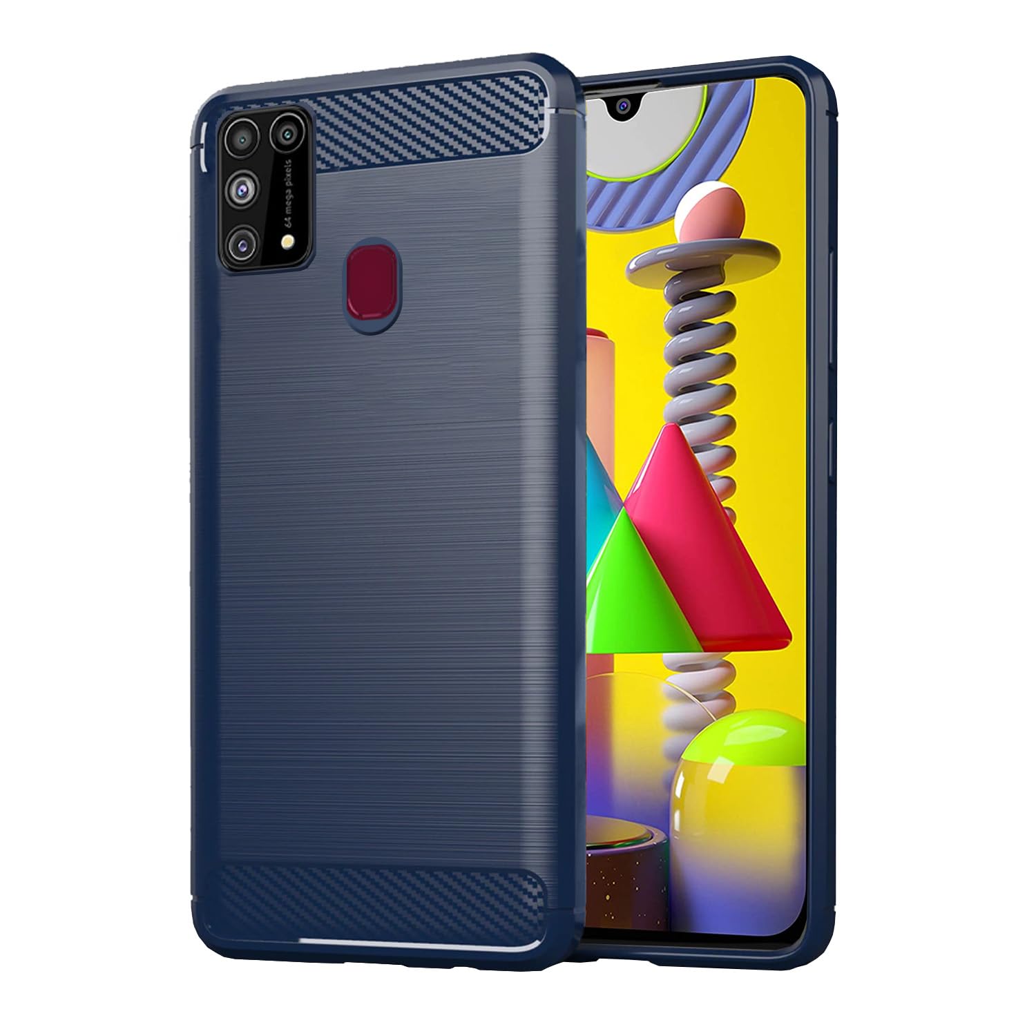 Samsung Galaxy M31 / F41 / M31 Prime Hybrid Carbon Fiber Back Cover - Blue
