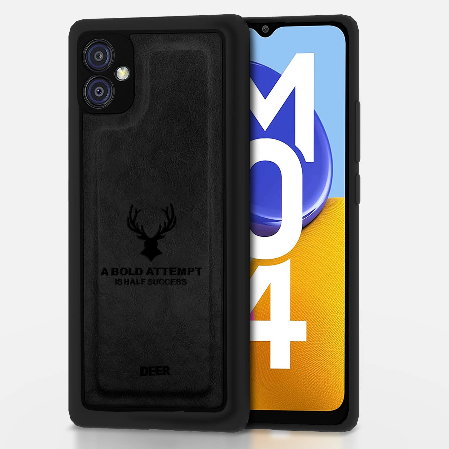 Black Leather back cover for Samsung M04 – Pikkme