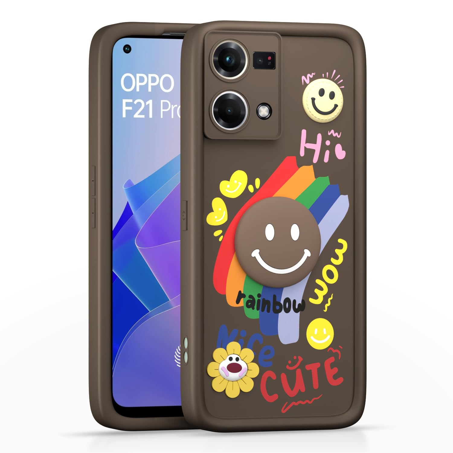 Pikkme brown phone cover for Oppo F21 Pro 4G
