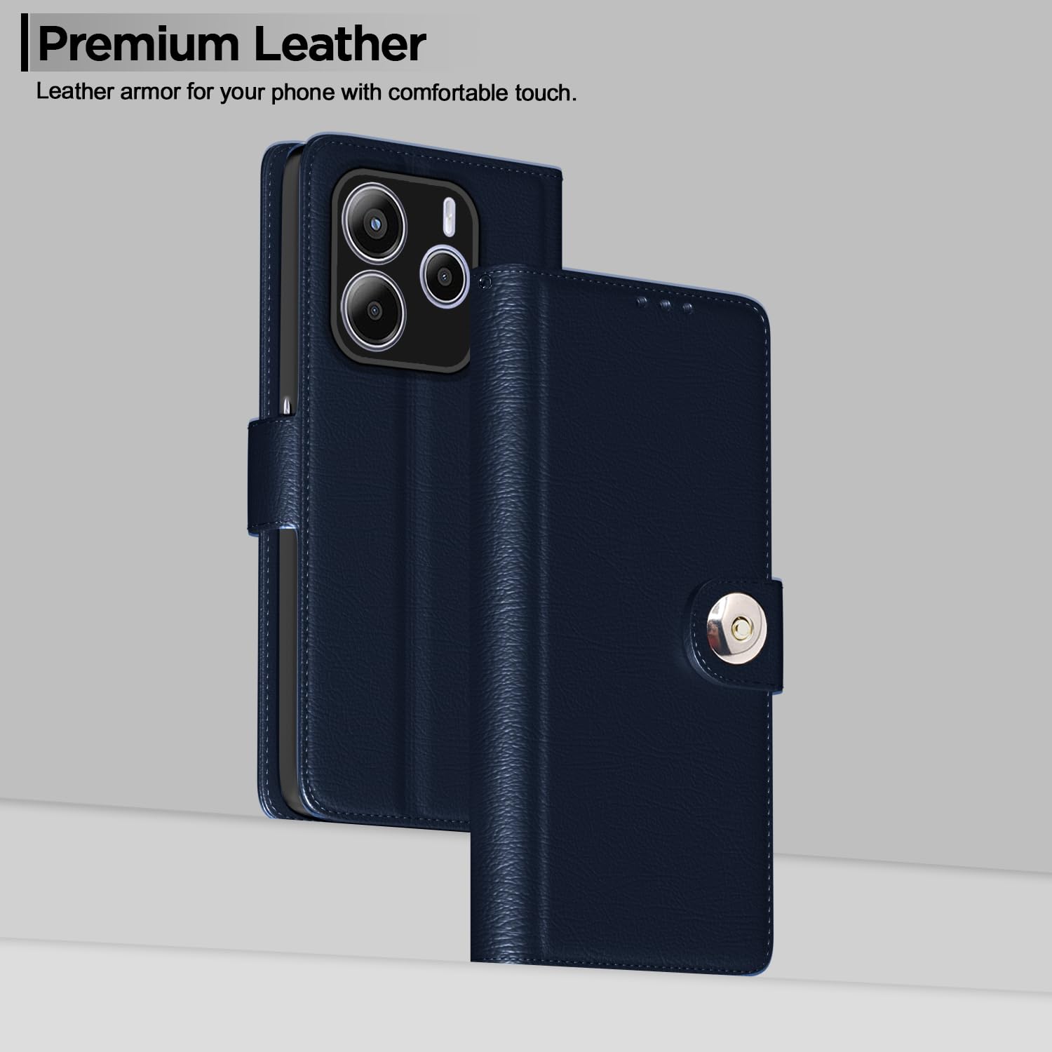 Pikkme Redmi Note 14 5G blue flip case – photo 2