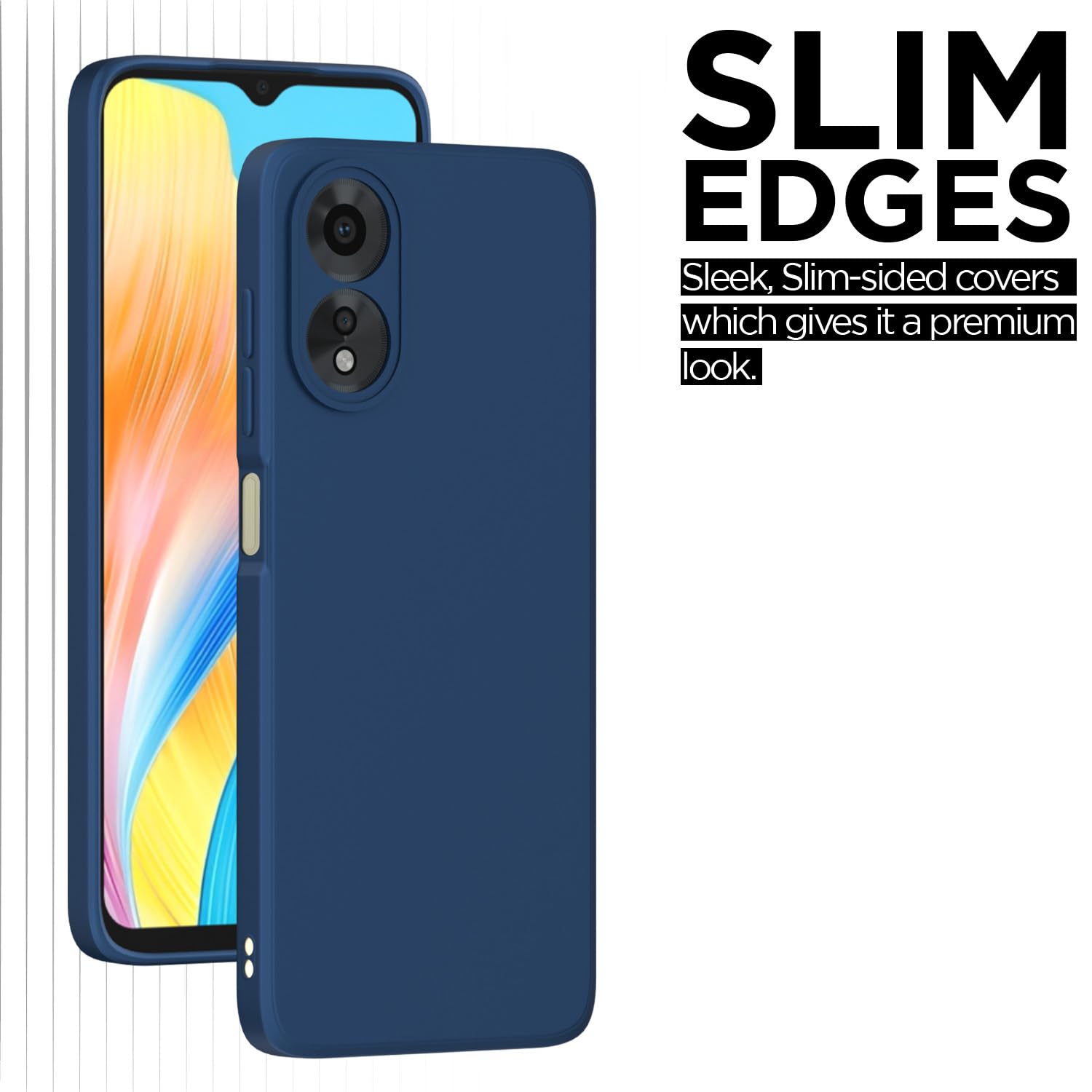 Pikkme Oppo A38 Liquid Silicone Back Cover (Blue)