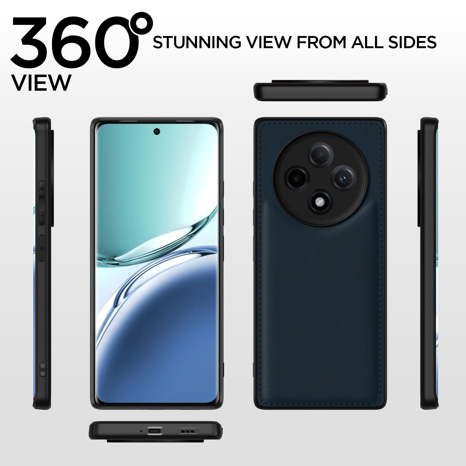 Pikkme Oppo F27 Pro Plus 5G Leatherback Back Case | Blue