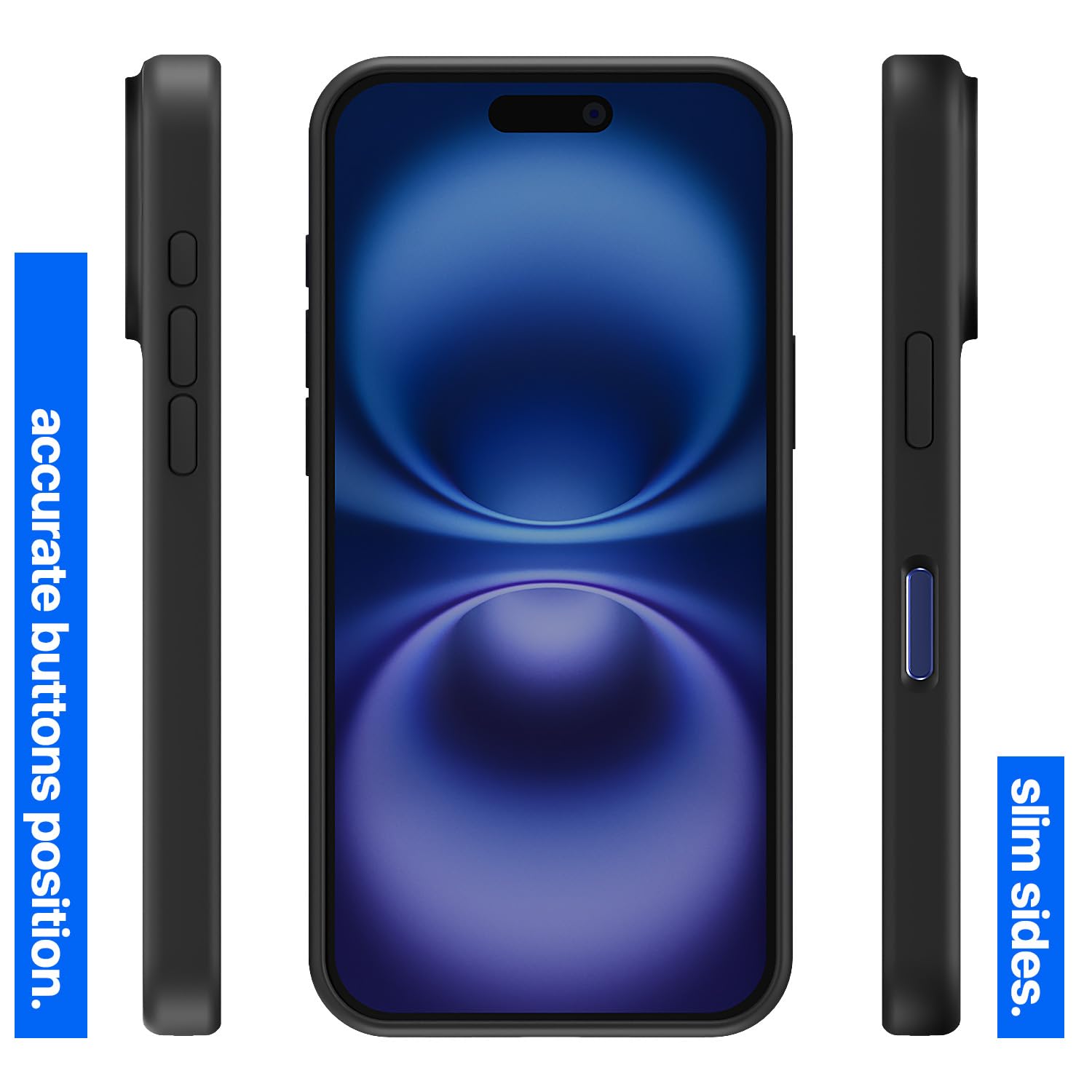 Pikkme iPhone 16 Plus Super Soft Silicone Back Cover (Black)