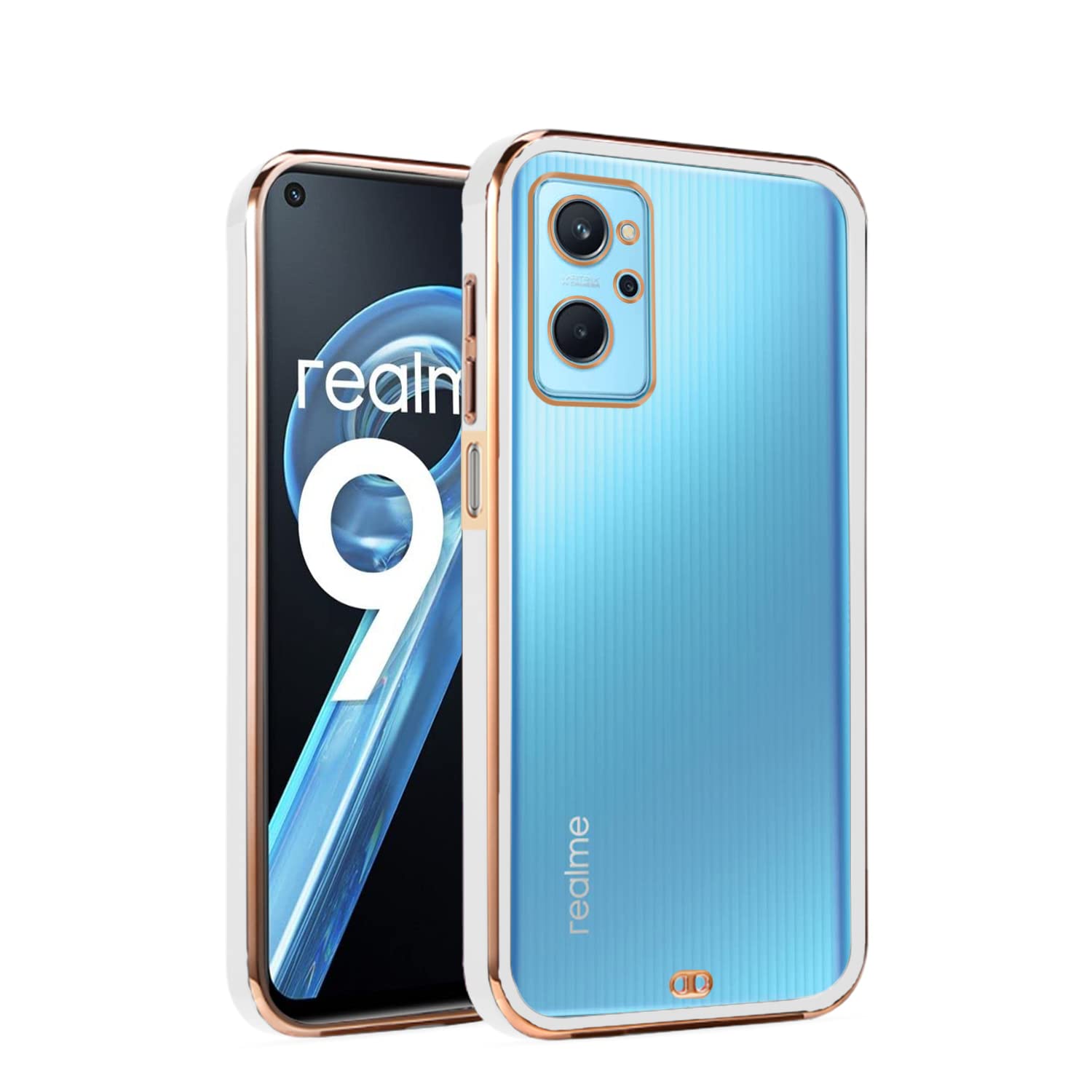 Realme 9i mobile back cover in white by Pikkme