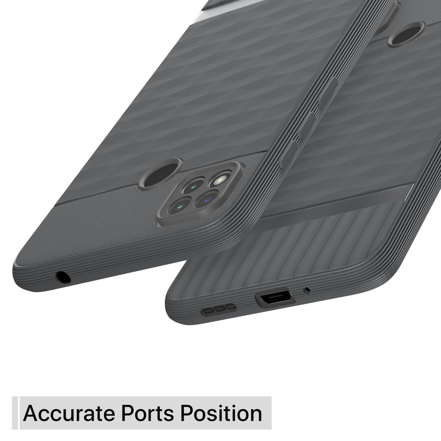 Pikkme Poco C31, Mi Redmi 10A / 10A Sport, Redmi 9 / Redmi 9 Activ / 9C Gencase Back Cover (Grey)