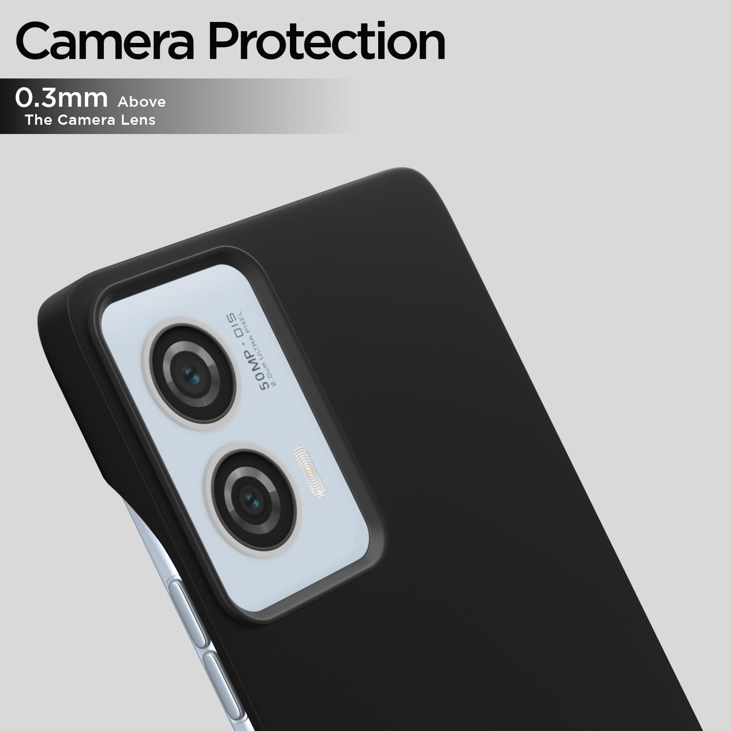 Pikkme Motorola Moto Edge 50 Fusion 5G SideCut Back Cover (Black)