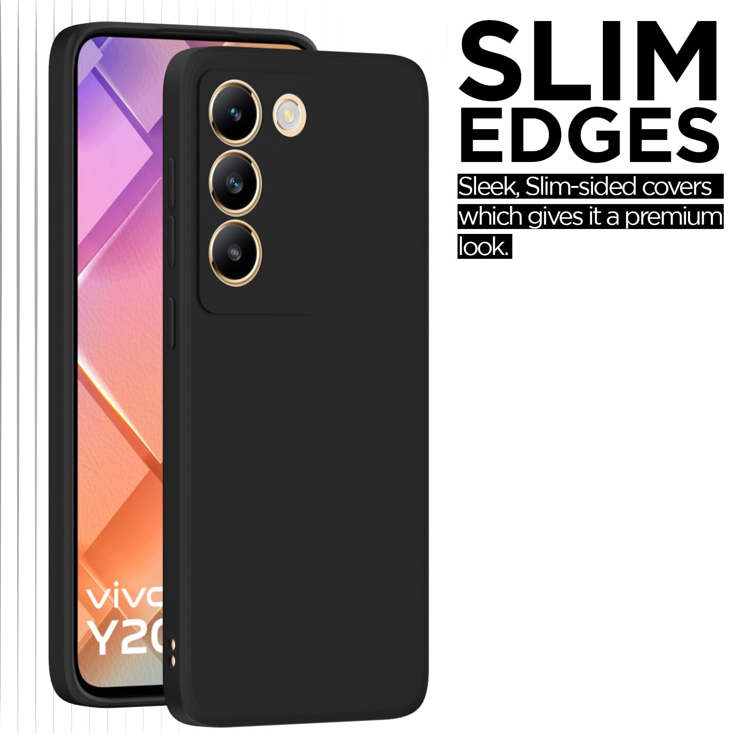 Pikkme Vivo T3 5G / Vivo Y200e 5G Soft Matte Silicone Shockproof Case | Black