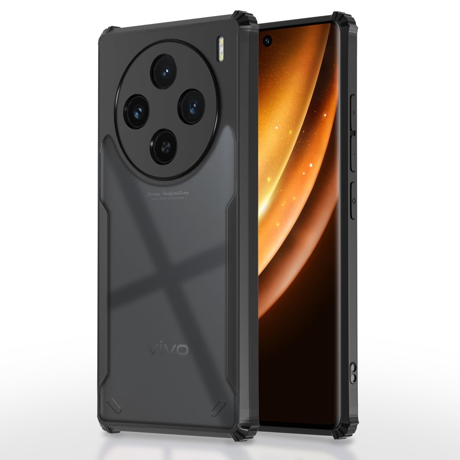 Pikkme black mobile cover for Vivo X100 5G