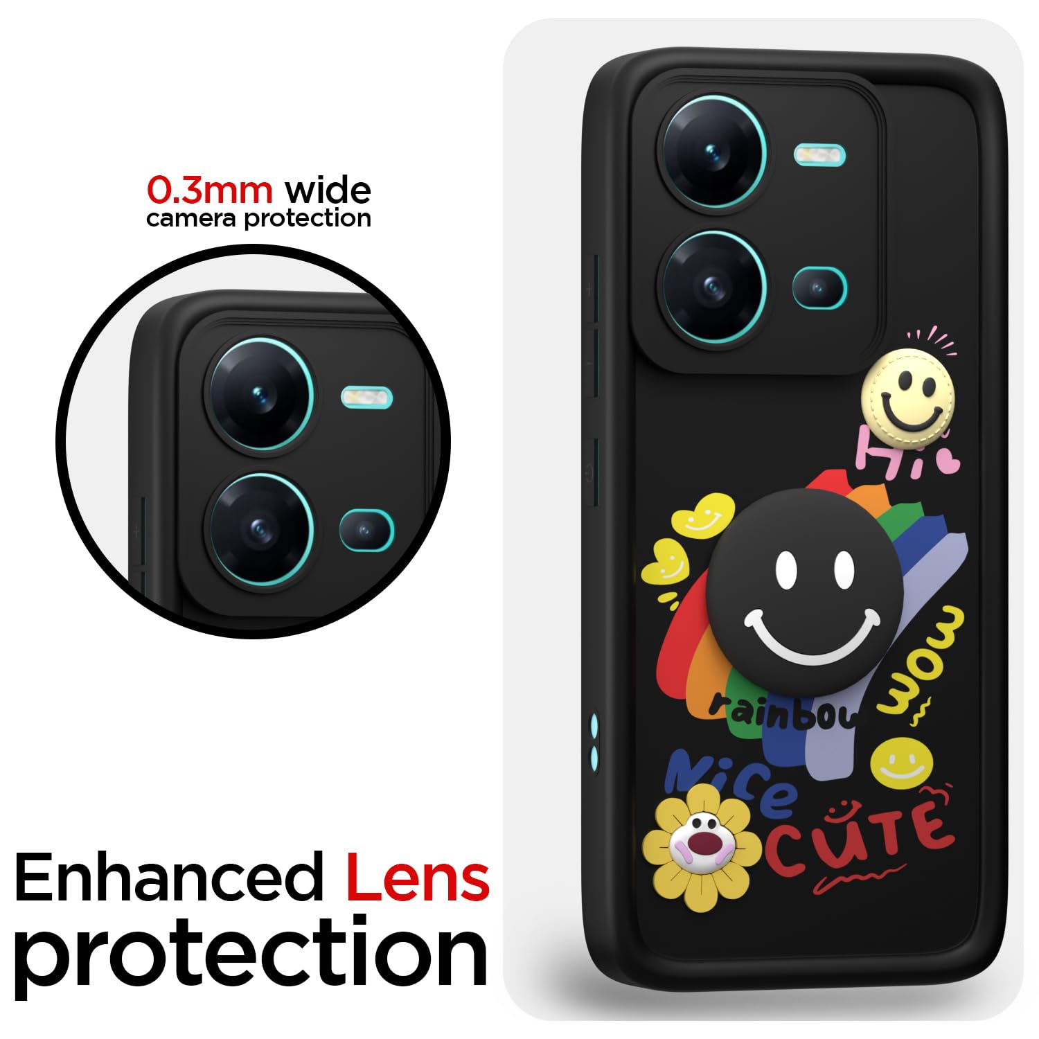 Pikkme black Soft Silicone phone cover for Vivo V25 5G – photo 5