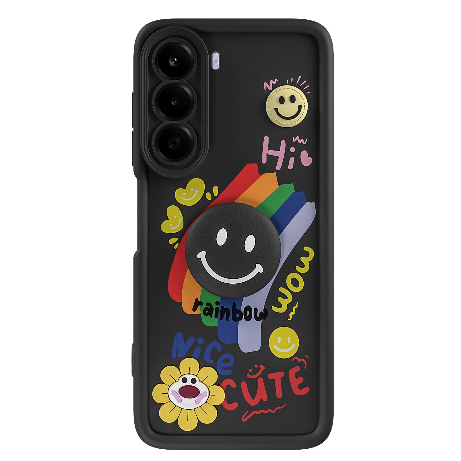 OnePlus Nord CE 6 Lite 5G Smile Rainbow phone cover in black by Pikkme – photo 7