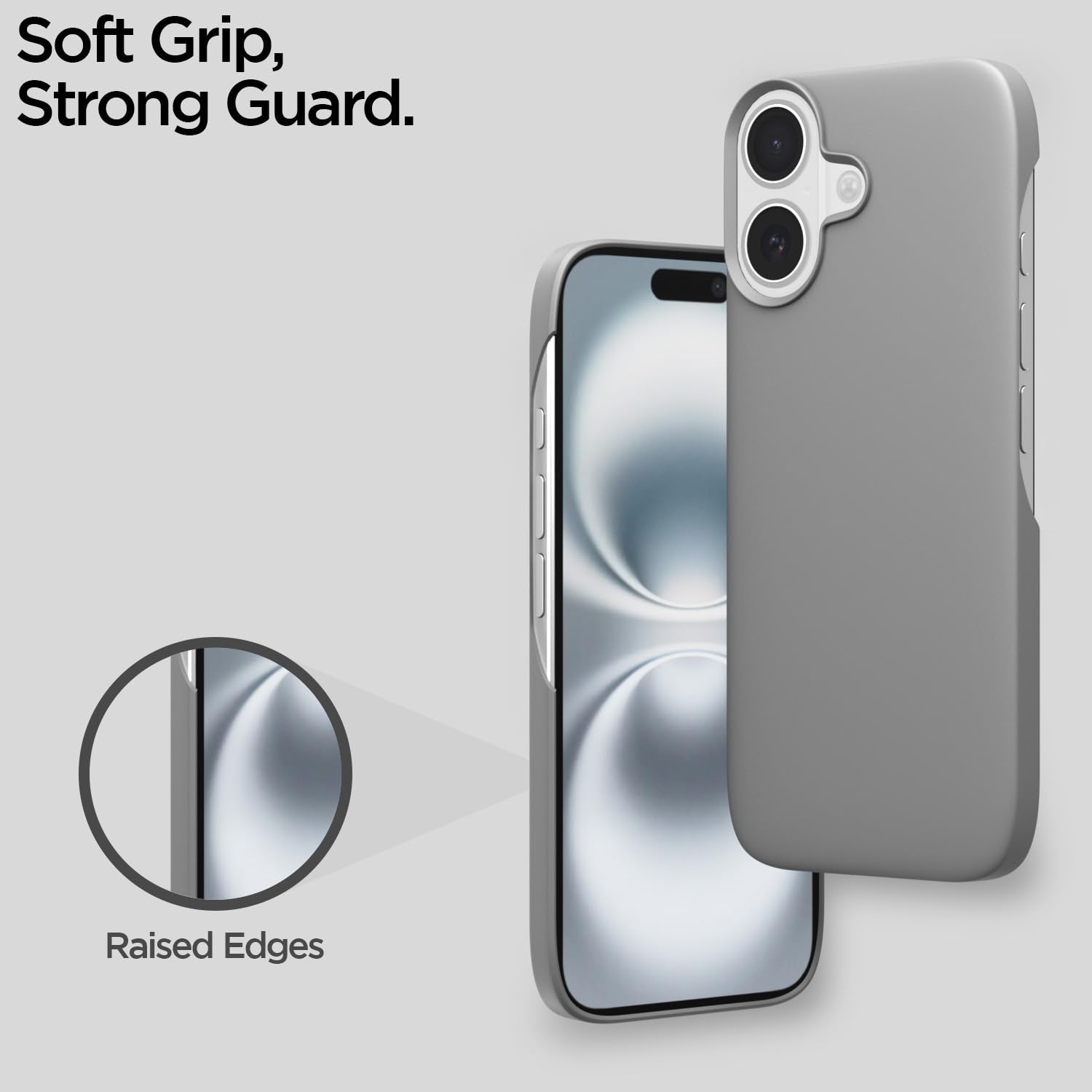 Pikkme iPhone 16 Plus SideCut Back Cover (Grey)
