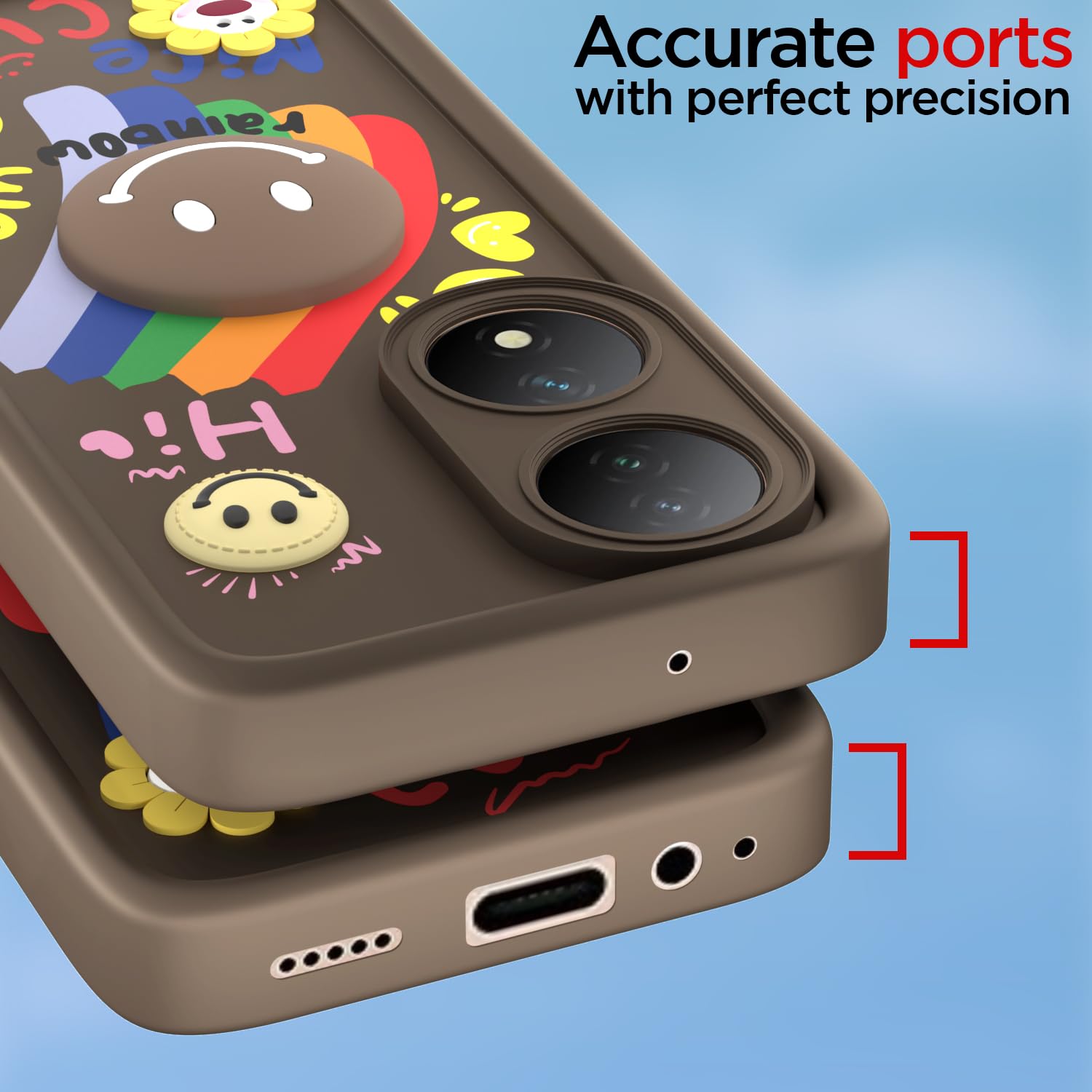 Vivo Y100 5G Soft Silicone back cover in brown by Pikkme – photo 4