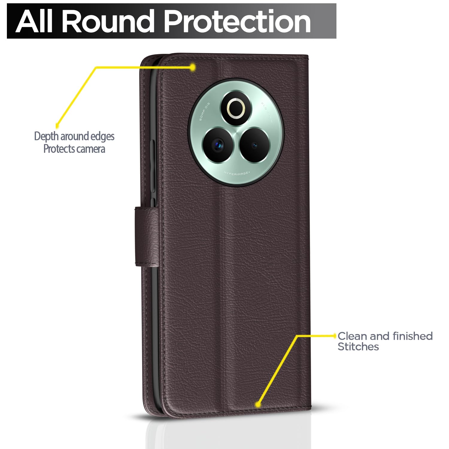 Realme P3 Pro 5G Wallet mobile flip cover in coffee by Pikkme – photo 4