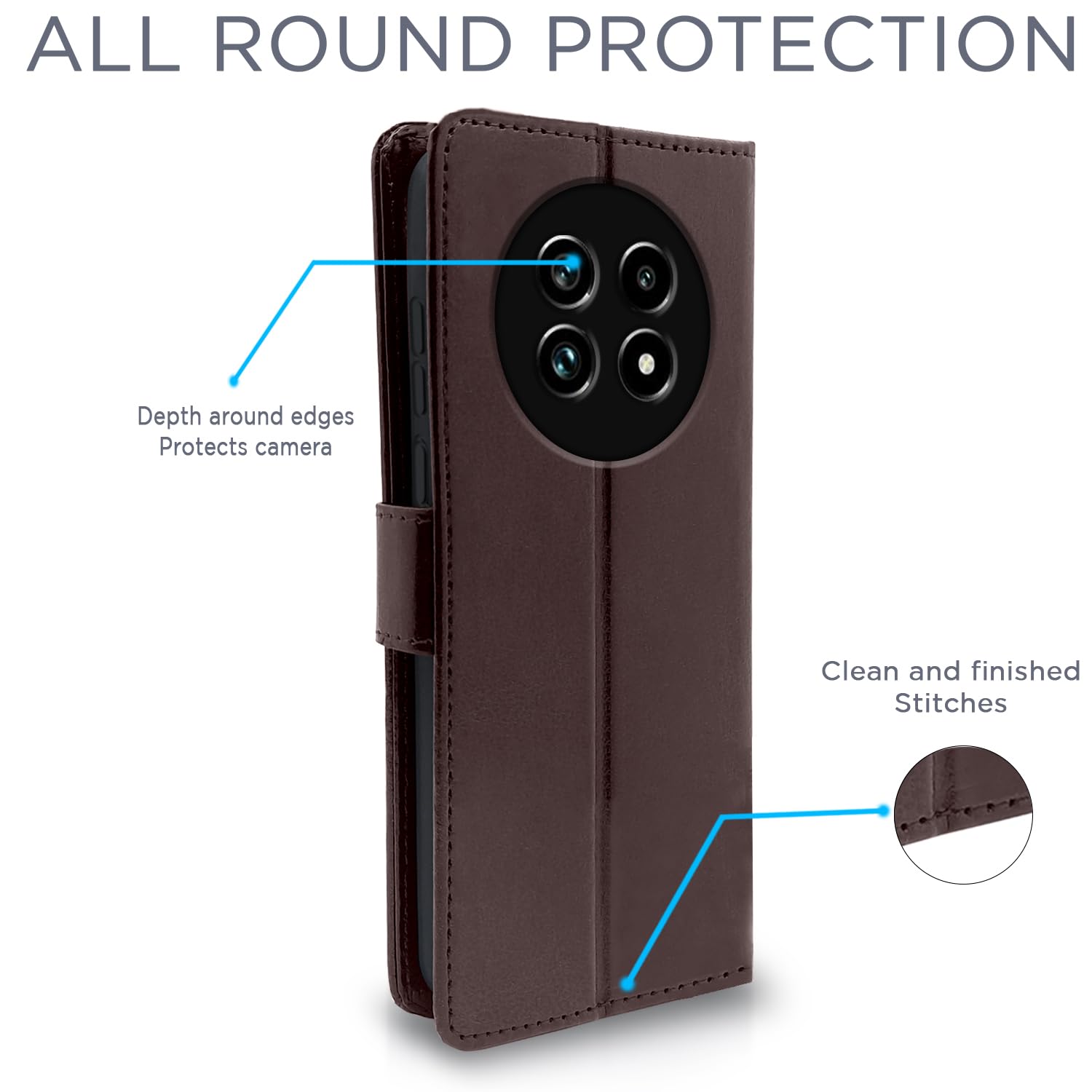 Pikkme Realme 13 Pro 5G Vintage Flip Cover (Coffee)